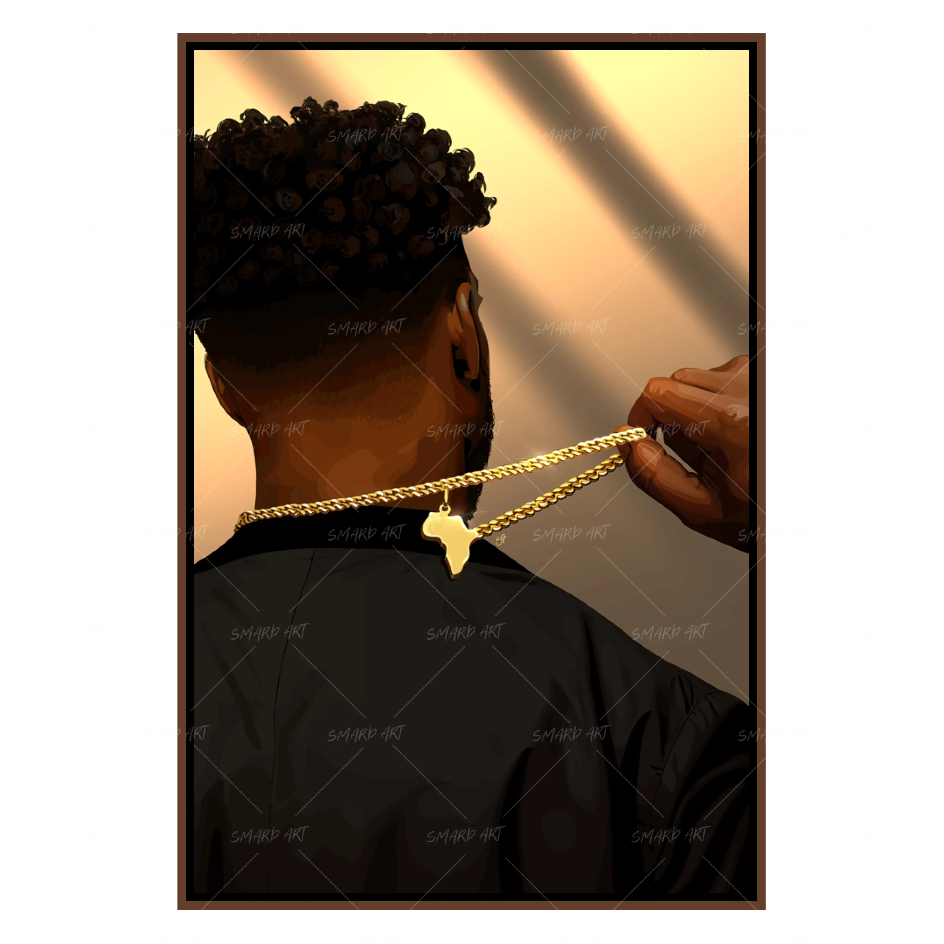 Home-wall art print featuring decorative artistic design suitable for living rooms, offices, and schools by SmardArt. Elevate your space with Black wall art that speaks to culture, identity, and creativity. At Smard, we celebrate artistry made with melanin, bringing powerful and inspiring designs to life.
