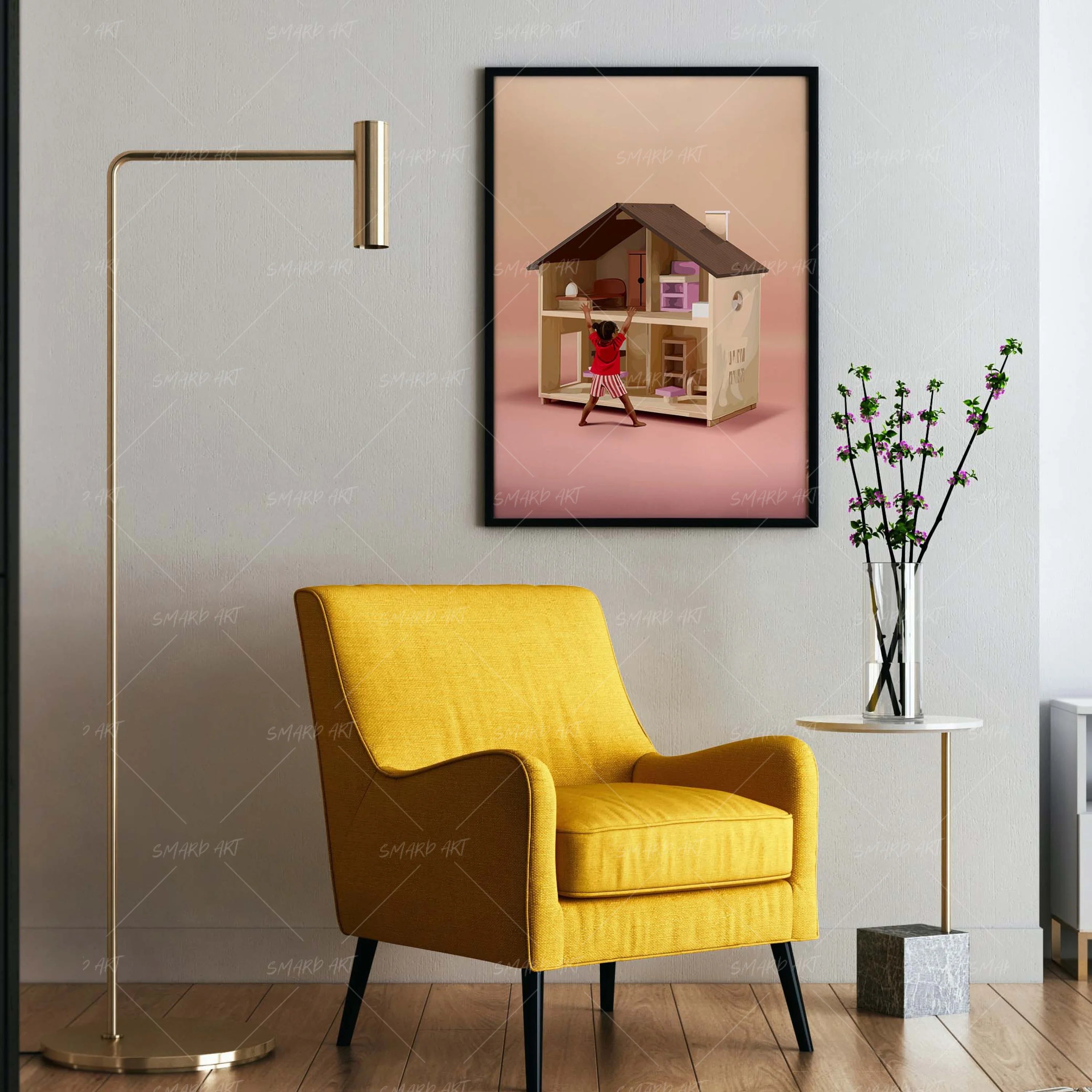 Inside The Dream-wall art print featuring decorative artistic design suitable for living rooms, offices, and schools by SmardArt. Elevate your space with Black wall art that speaks to culture, identity, and creativity. At Smard, we celebrate artistry made with melanin, bringing powerful and inspiring designs to life.