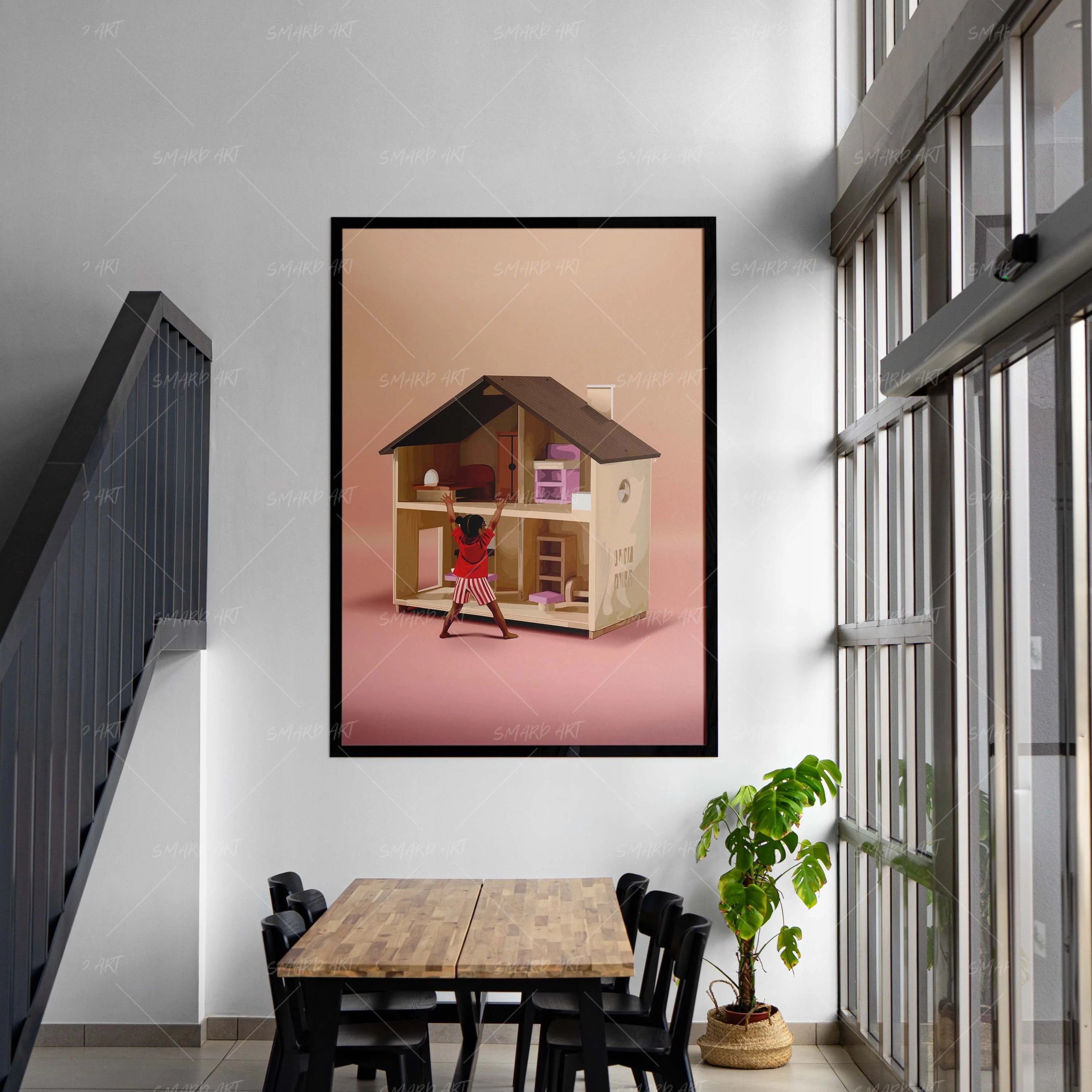 Inside The Dream-wall art print featuring decorative artistic design suitable for living rooms, offices, and schools by SmardArt. Elevate your space with Black wall art that speaks to culture, identity, and creativity. At Smard, we celebrate artistry made with melanin, bringing powerful and inspiring designs to life.