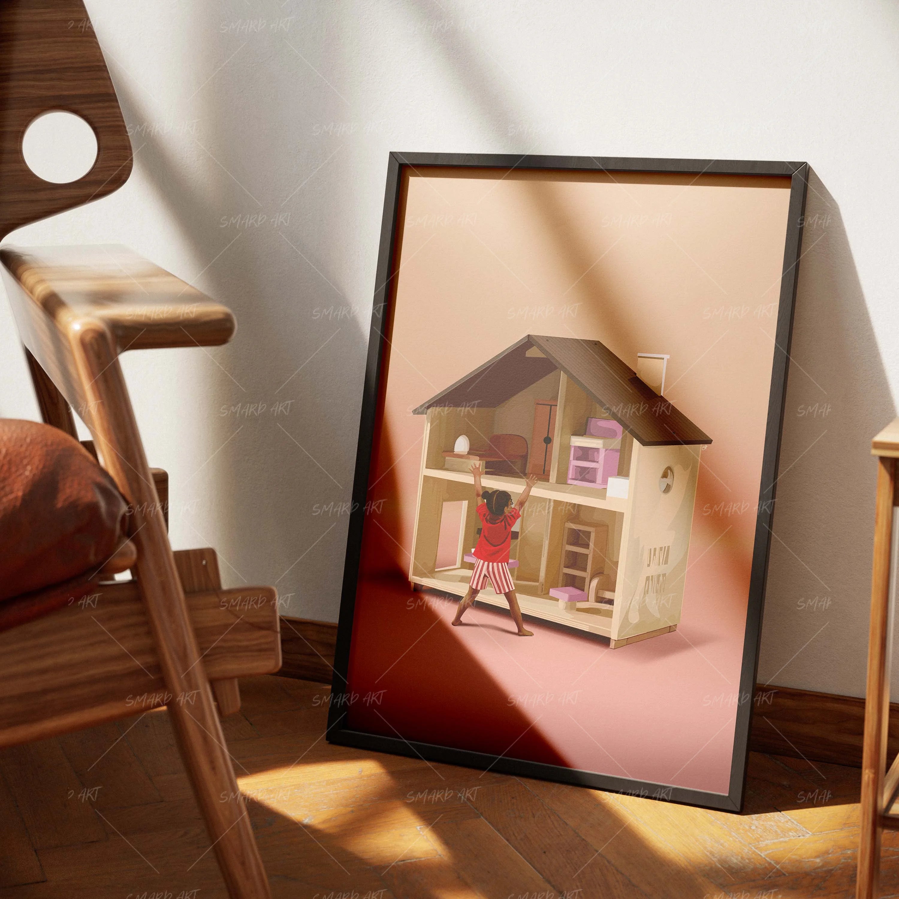 Inside The Dream-wall art print featuring decorative artistic design suitable for living rooms, offices, and schools by SmardArt. Elevate your space with Black wall art that speaks to culture, identity, and creativity. At Smard, we celebrate artistry made with melanin, bringing powerful and inspiring designs to life.