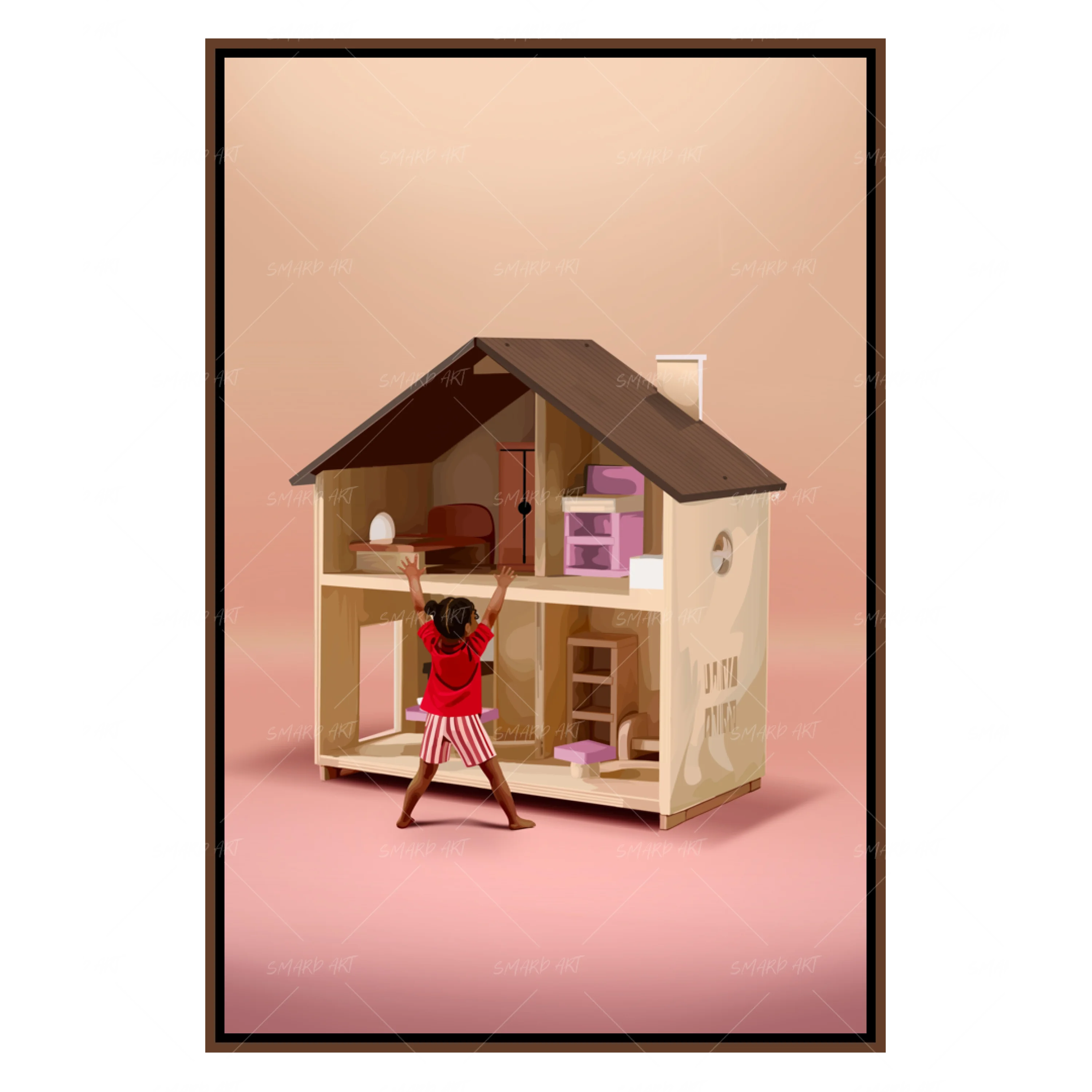 Inside The Dream-wall art print featuring decorative artistic design suitable for living rooms, offices, and schools by SmardArt. Elevate your space with Black wall art that speaks to culture, identity, and creativity. At Smard, we celebrate artistry made with melanin, bringing powerful and inspiring designs to life.