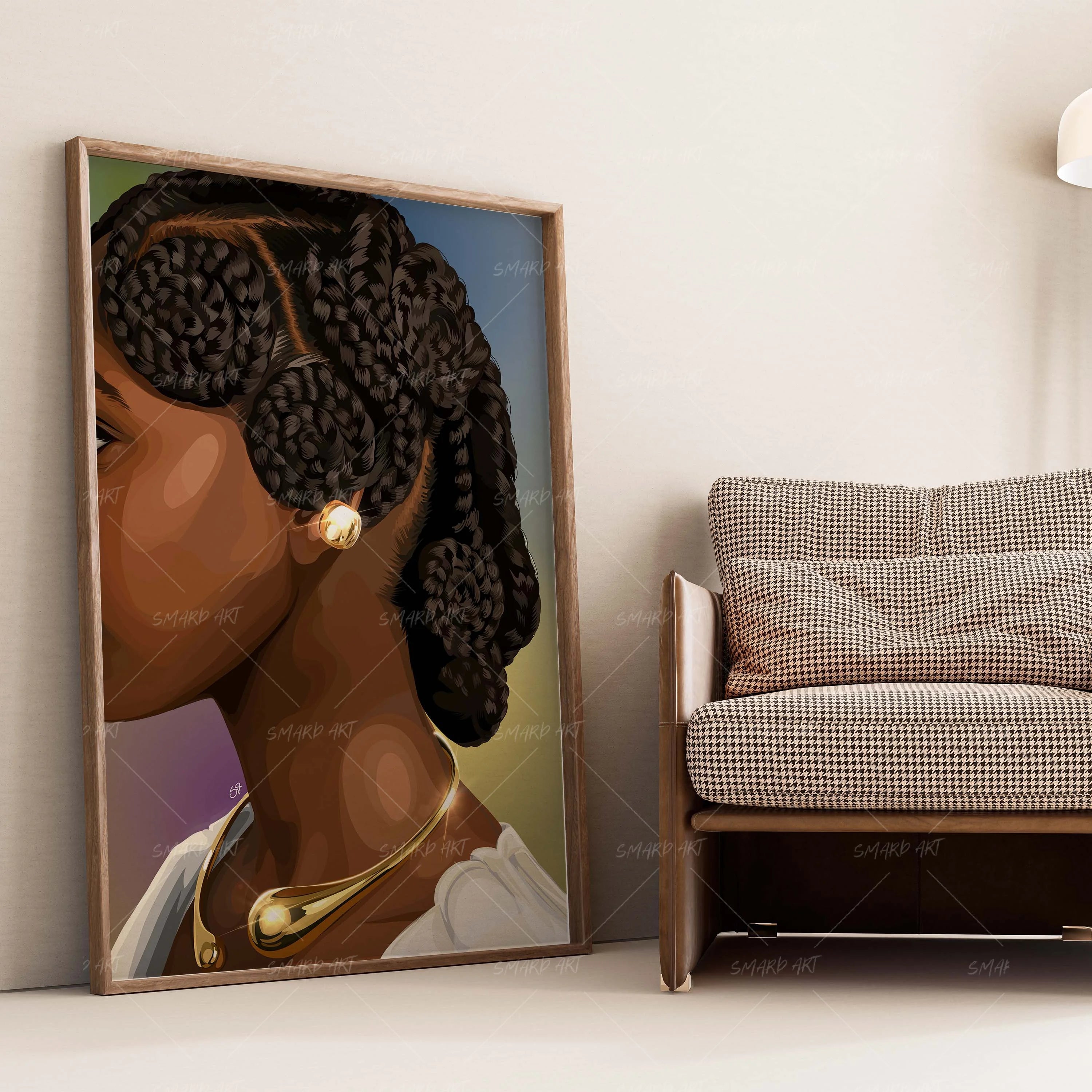 Intertwined-wall art print featuring decorative artistic design suitable for living rooms, offices, and schools by SmardArt. Elevate your space with Black wall art that speaks to culture, identity, and creativity. At Smard, we celebrate artistry made with melanin, bringing powerful and inspiring designs to life.