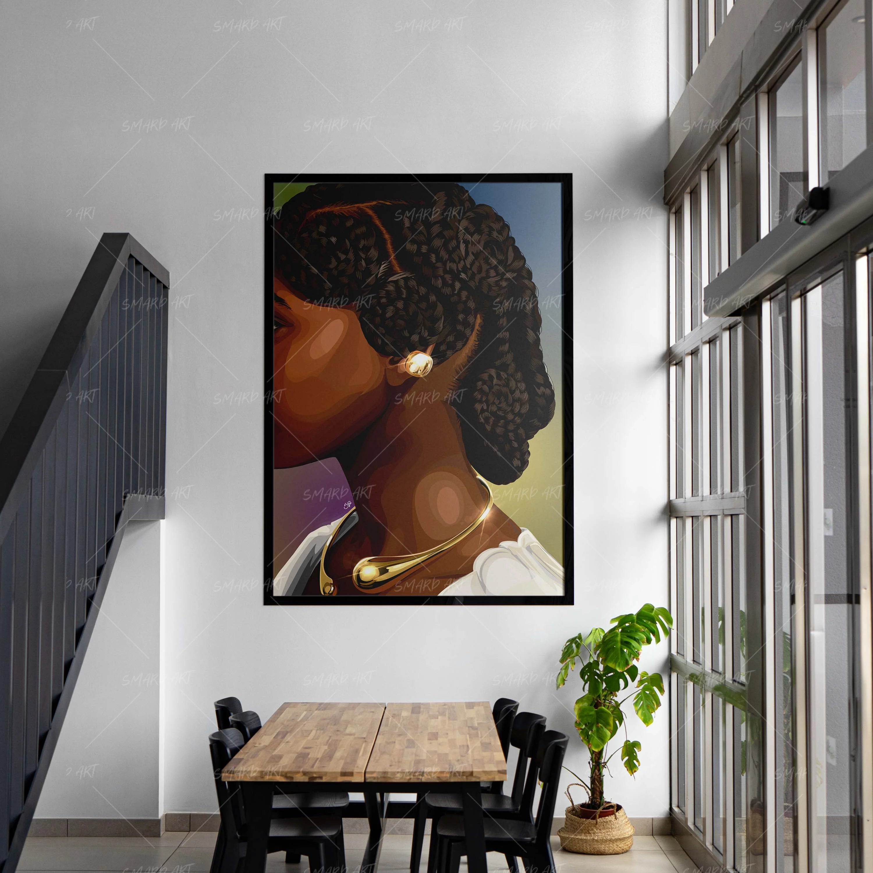 Intertwined-wall art print featuring decorative artistic design suitable for living rooms, offices, and schools by SmardArt. Elevate your space with Black wall art that speaks to culture, identity, and creativity. At Smard, we celebrate artistry made with melanin, bringing powerful and inspiring designs to life.