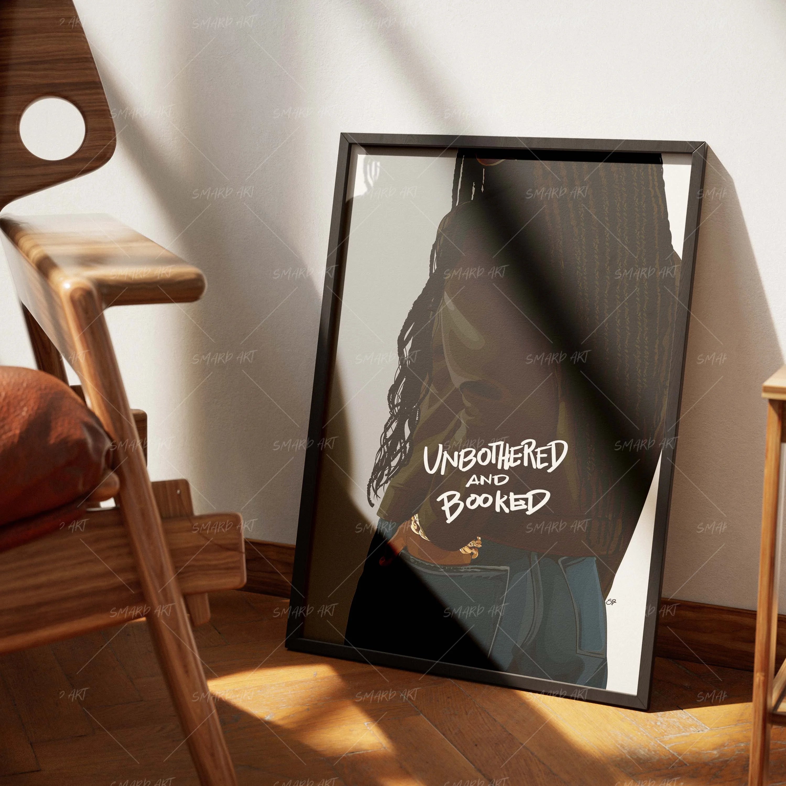 In Charge-wall art print featuring decorative artistic design suitable for living rooms, offices, and schools by SmardArt. Elevate your space with Black wall art that speaks to culture, identity, and creativity. At Smard, we celebrate artistry made with melanin, bringing powerful and inspiring designs to life.