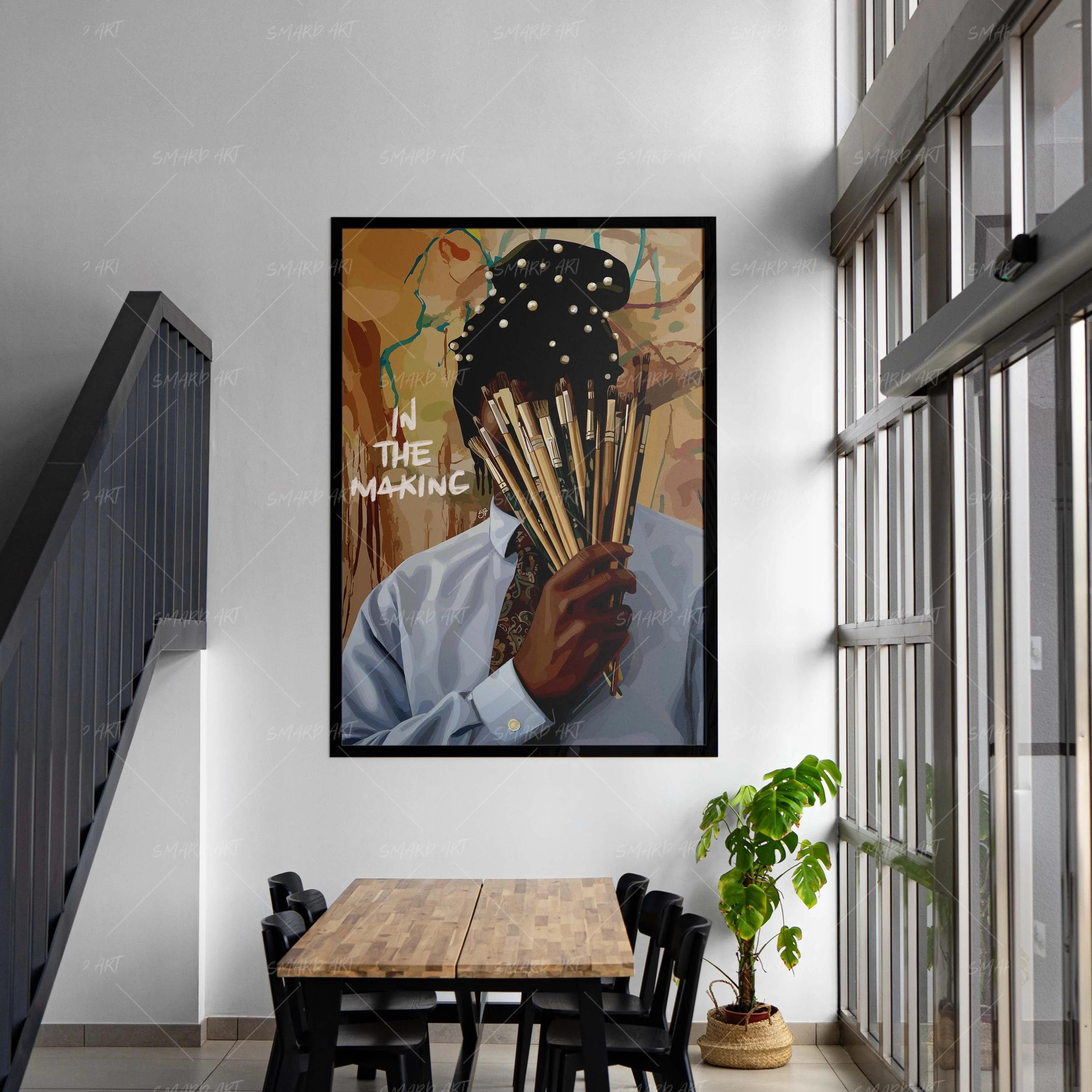 In The Making-wall art print featuring decorative artistic design suitable for living rooms, offices, and schools by SmardArt. Elevate your space with Black wall art that speaks to culture, identity, and creativity. At Smard, we celebrate artistry made with melanin, bringing powerful and inspiring designs to life.