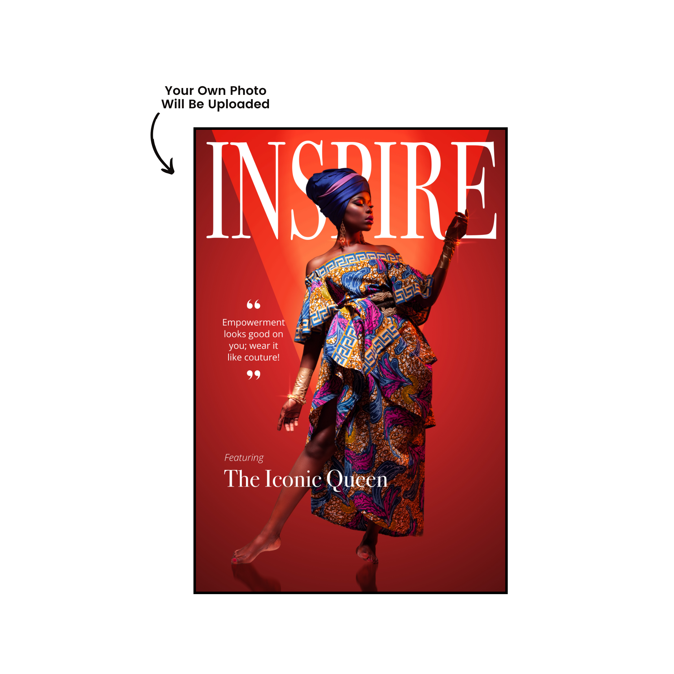 "INSPIRE" Custom Poster-wall art print featuring decorative artistic design suitable for living rooms, offices, and schools by SmardArt. Elevate your space with Black wall art that speaks to culture, identity, and creativity. At Smard, we celebrate artistry made with melanin, bringing powerful and inspiring designs to life.