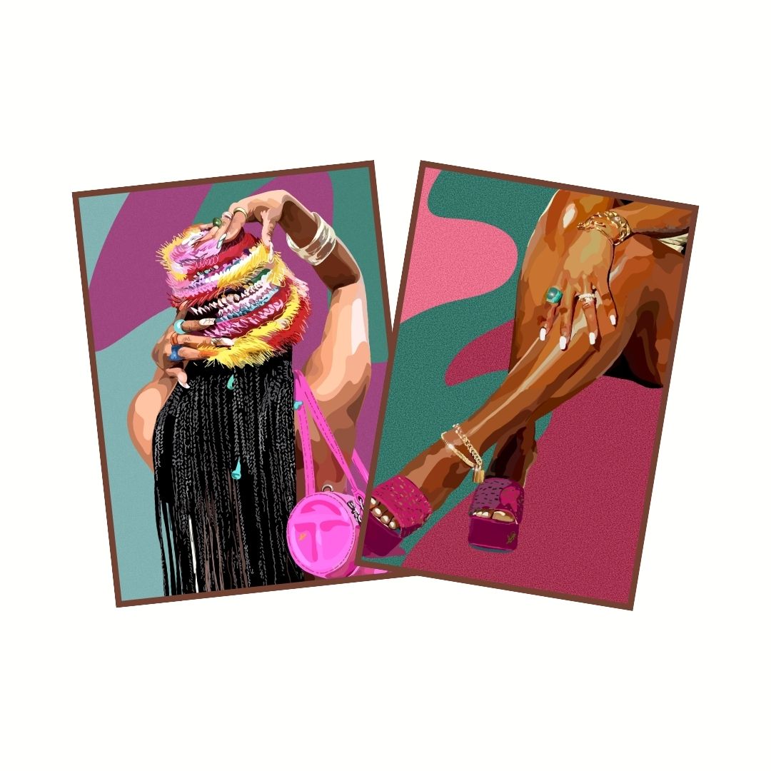 Art Print Bundle : It Girl + Legs & Pink Touch