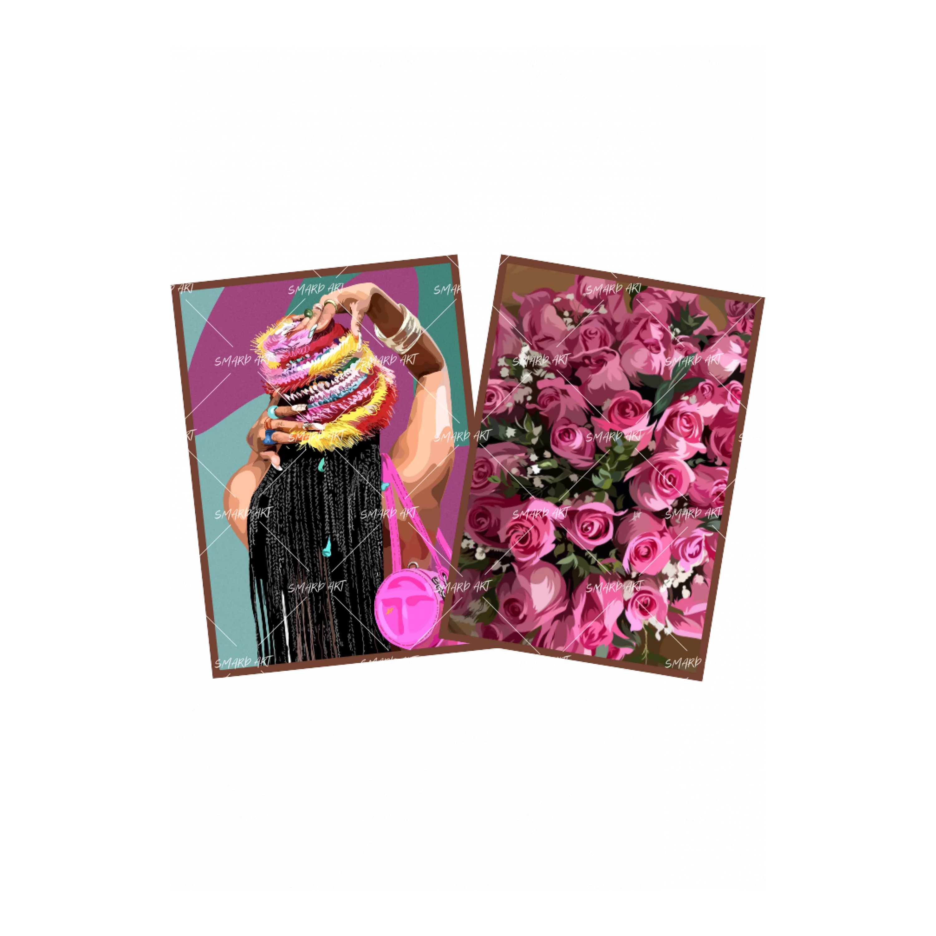 Art Print Bundle : It Girl + Pink Roses