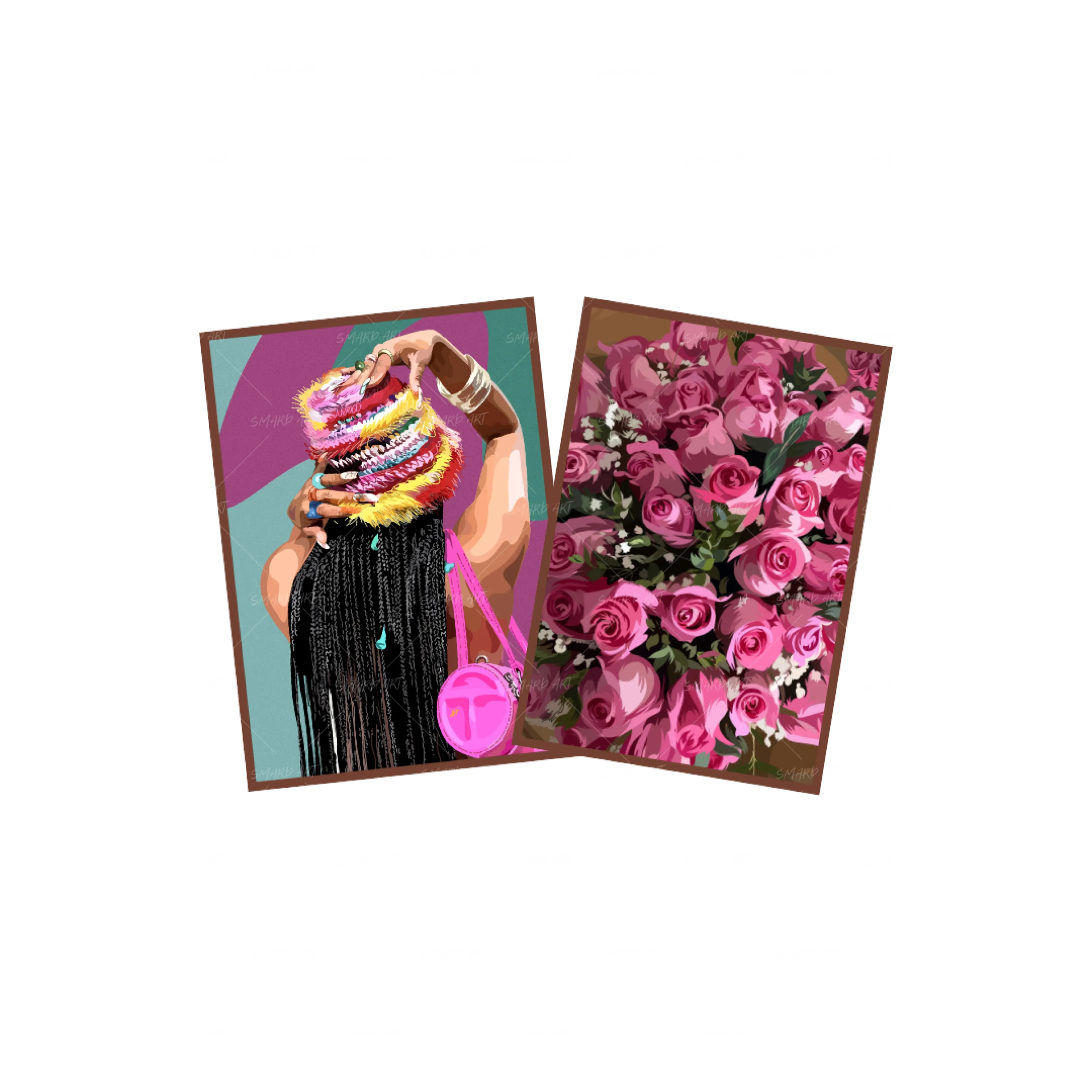Art Print Bundle : It Girl + Pink Roses