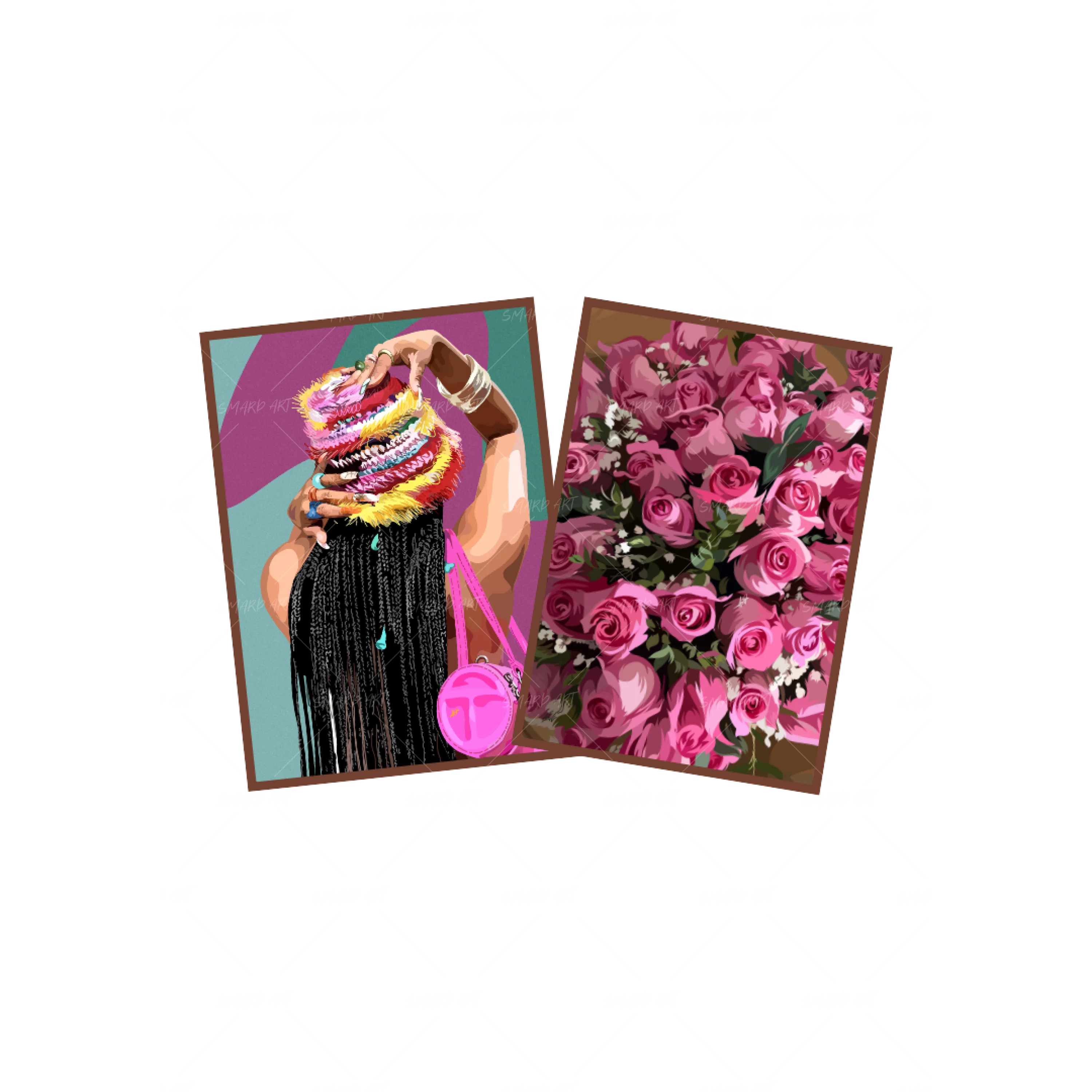 Art Print Bundle : It Girl + Pink Roses