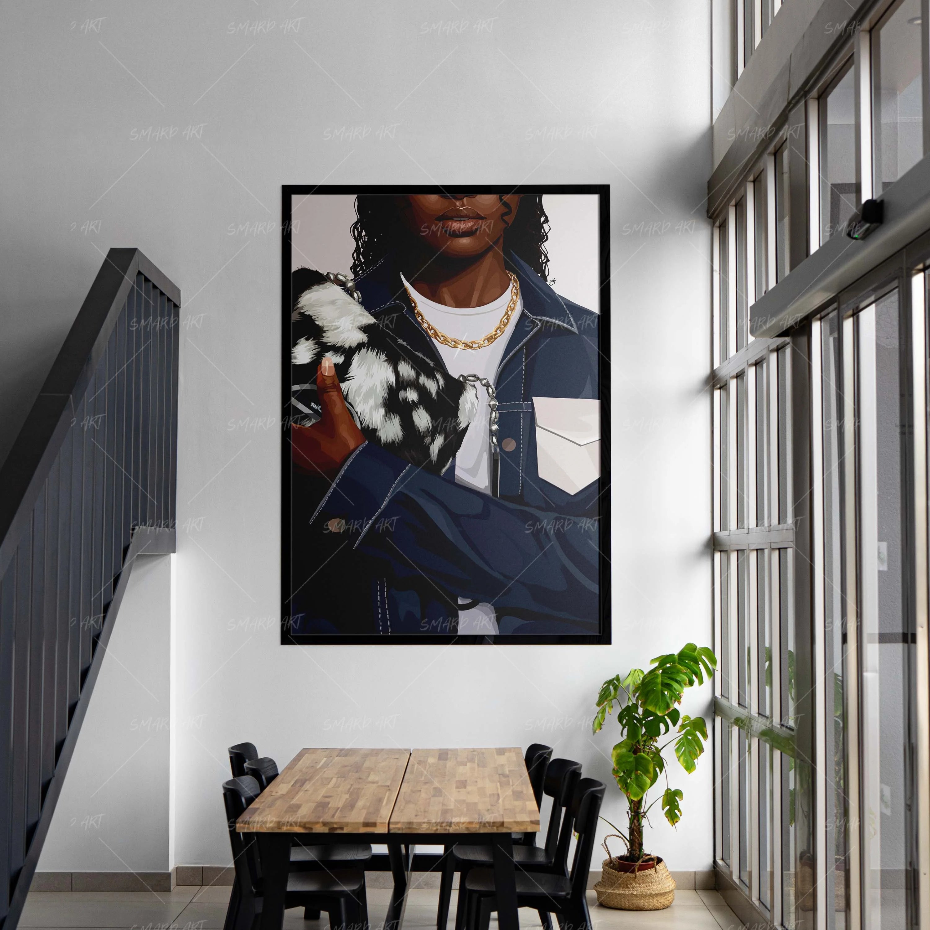 Jean Attitude-wall art print featuring decorative artistic design suitable for living rooms, offices, and schools by SmardArt. Elevate your space with Black wall art that speaks to culture, identity, and creativity. At Smard, we celebrate artistry made with melanin, bringing powerful and inspiring designs to life.