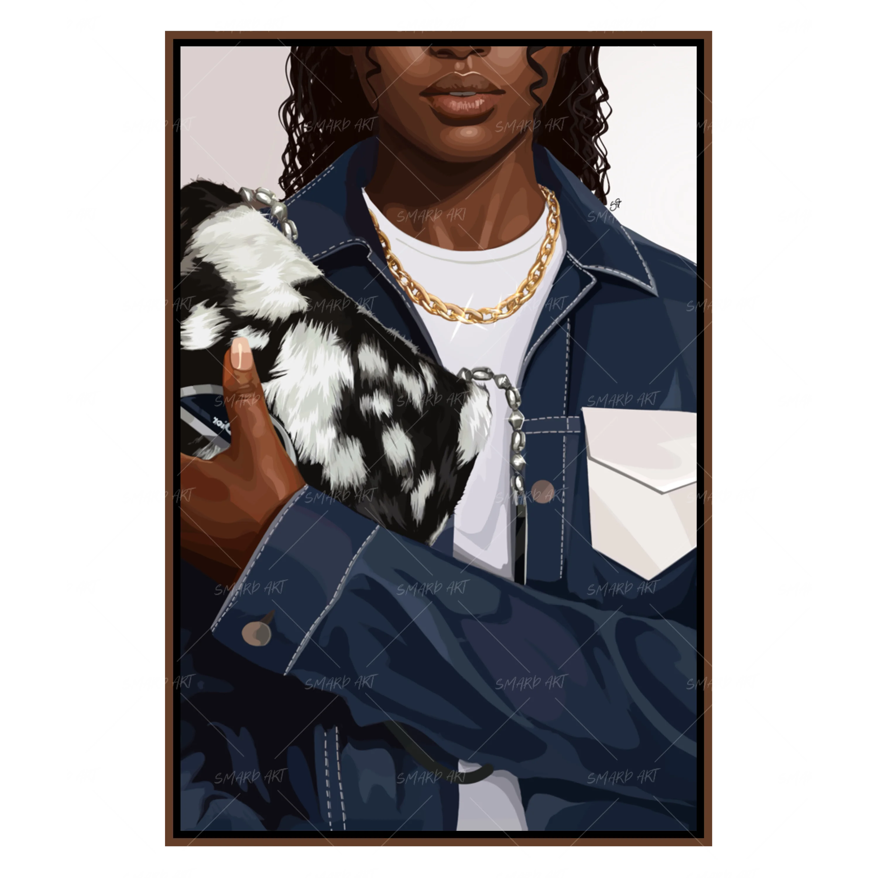 Jean Attitude-wall art print featuring decorative artistic design suitable for living rooms, offices, and schools by SmardArt. Elevate your space with Black wall art that speaks to culture, identity, and creativity. At Smard, we celebrate artistry made with melanin, bringing powerful and inspiring designs to life.