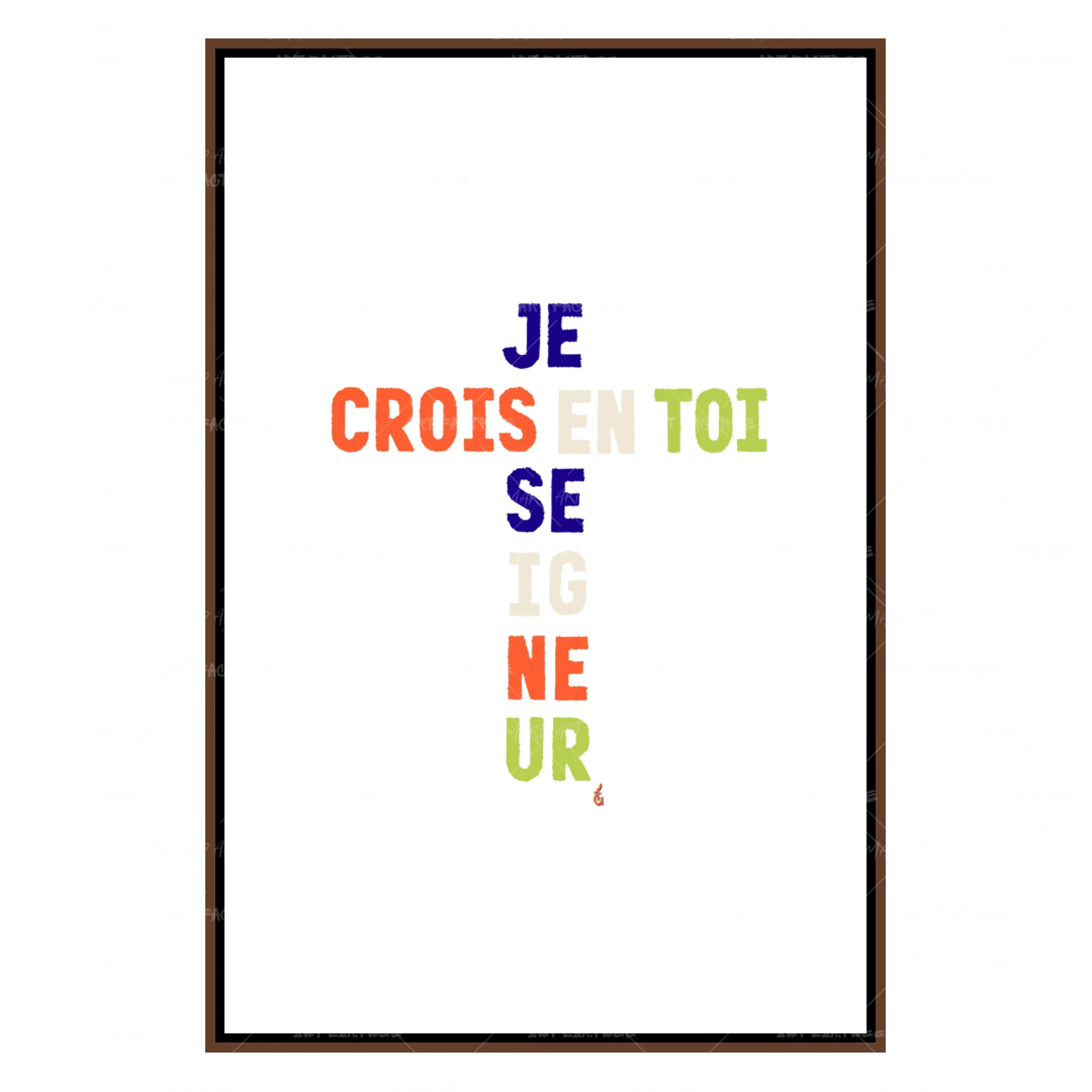 Je Crois En Toi-wall art print featuring decorative artistic design suitable for living rooms, offices, and schools by SmardArt. Elevate your space with Black wall art that speaks to culture, identity, and creativity. At Smard, we celebrate artistry made with melanin, bringing powerful and inspiring designs to life.