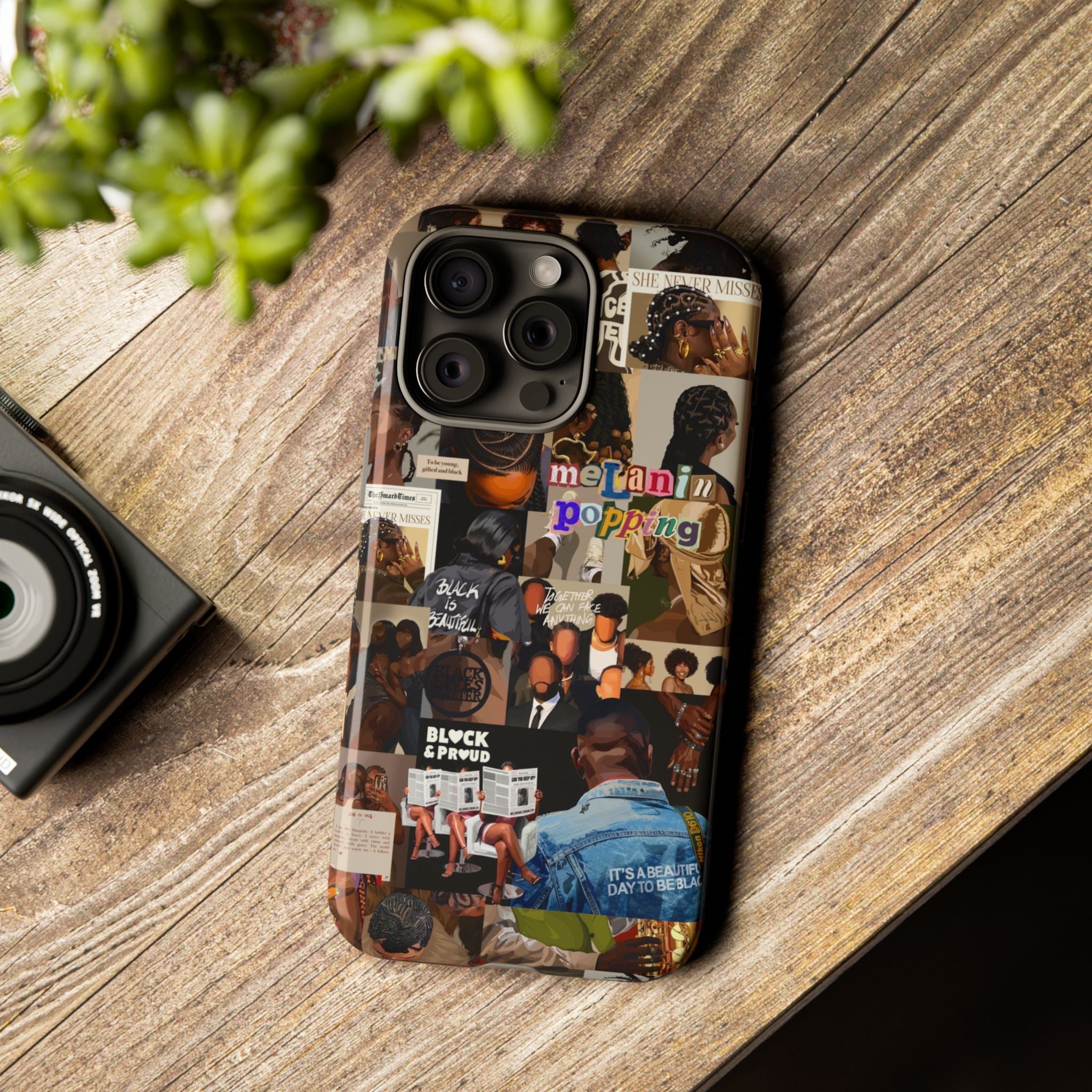Juneteenth Collage Phone Case-wall art print featuring decorative artistic design suitable for living rooms, offices, and schools by SmardArt. Elevate your space with Black wall art that speaks to culture, identity, and creativity. At Smard, we celebrate artistry made with melanin, bringing powerful and inspiring designs to life.