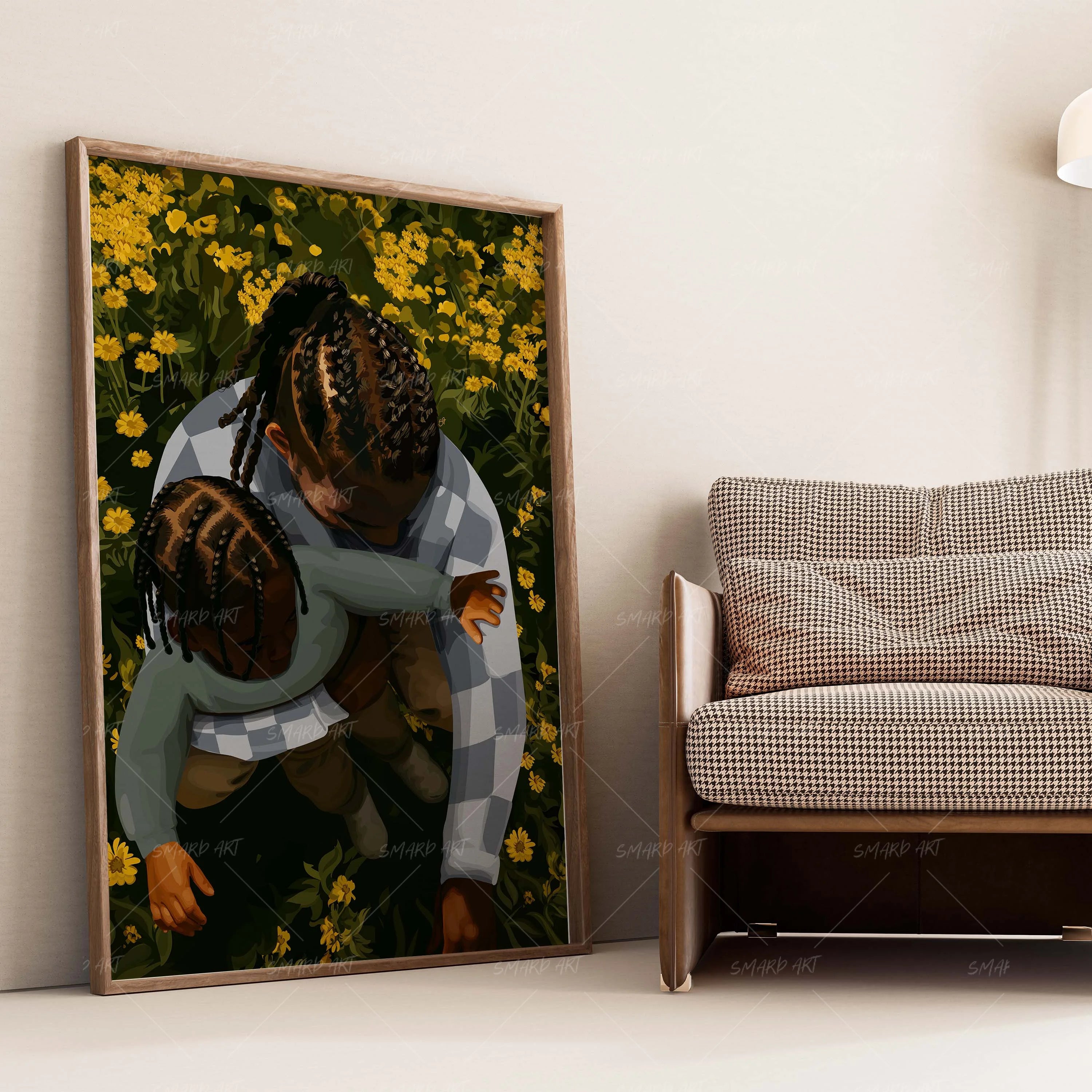 Just Us-wall art print featuring decorative artistic design suitable for living rooms, offices, and schools by SmardArt. Elevate your space with Black wall art that speaks to culture, identity, and creativity. At Smard, we celebrate artistry made with melanin, bringing powerful and inspiring designs to life.