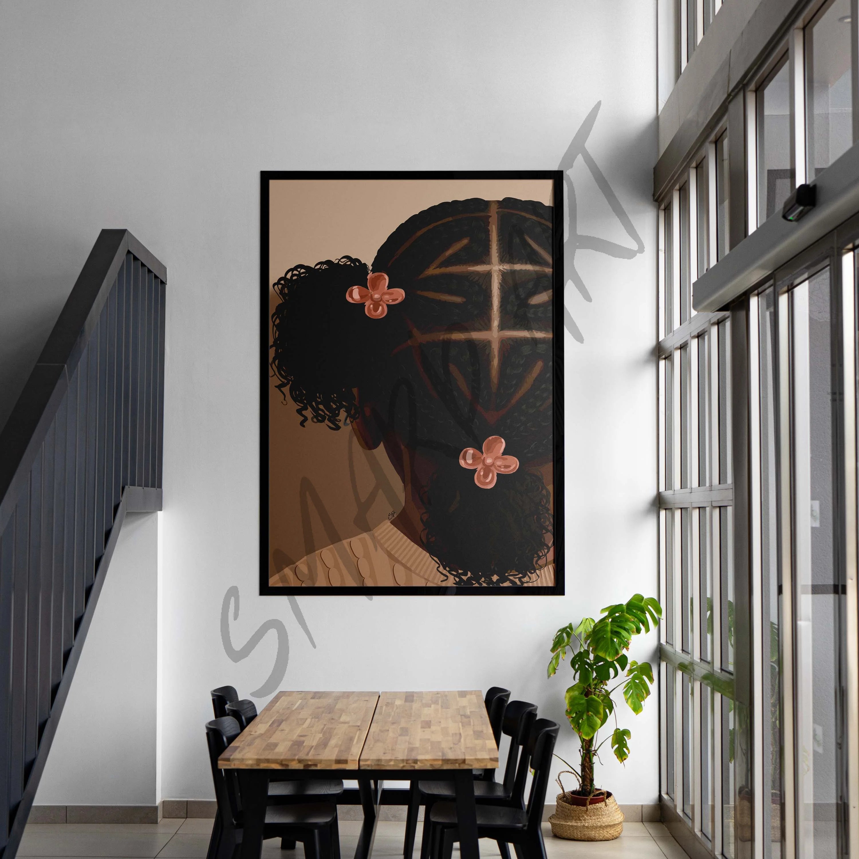 Kid Curl Magic-wall art print featuring decorative artistic design suitable for living rooms, offices, and schools by SmardArt