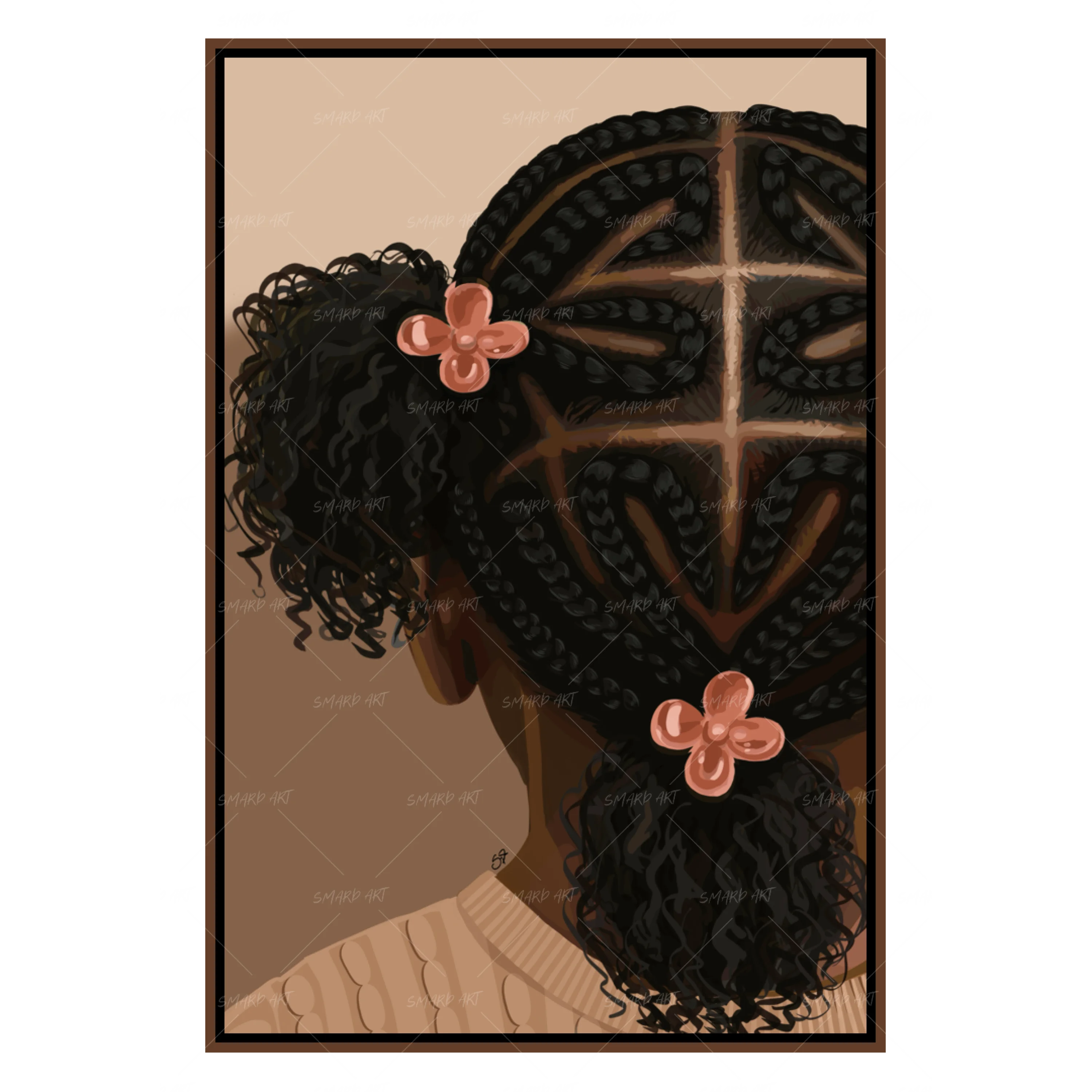 Kid Curl Magic-wall art print featuring decorative artistic design suitable for living rooms, offices, and schools by SmardArt