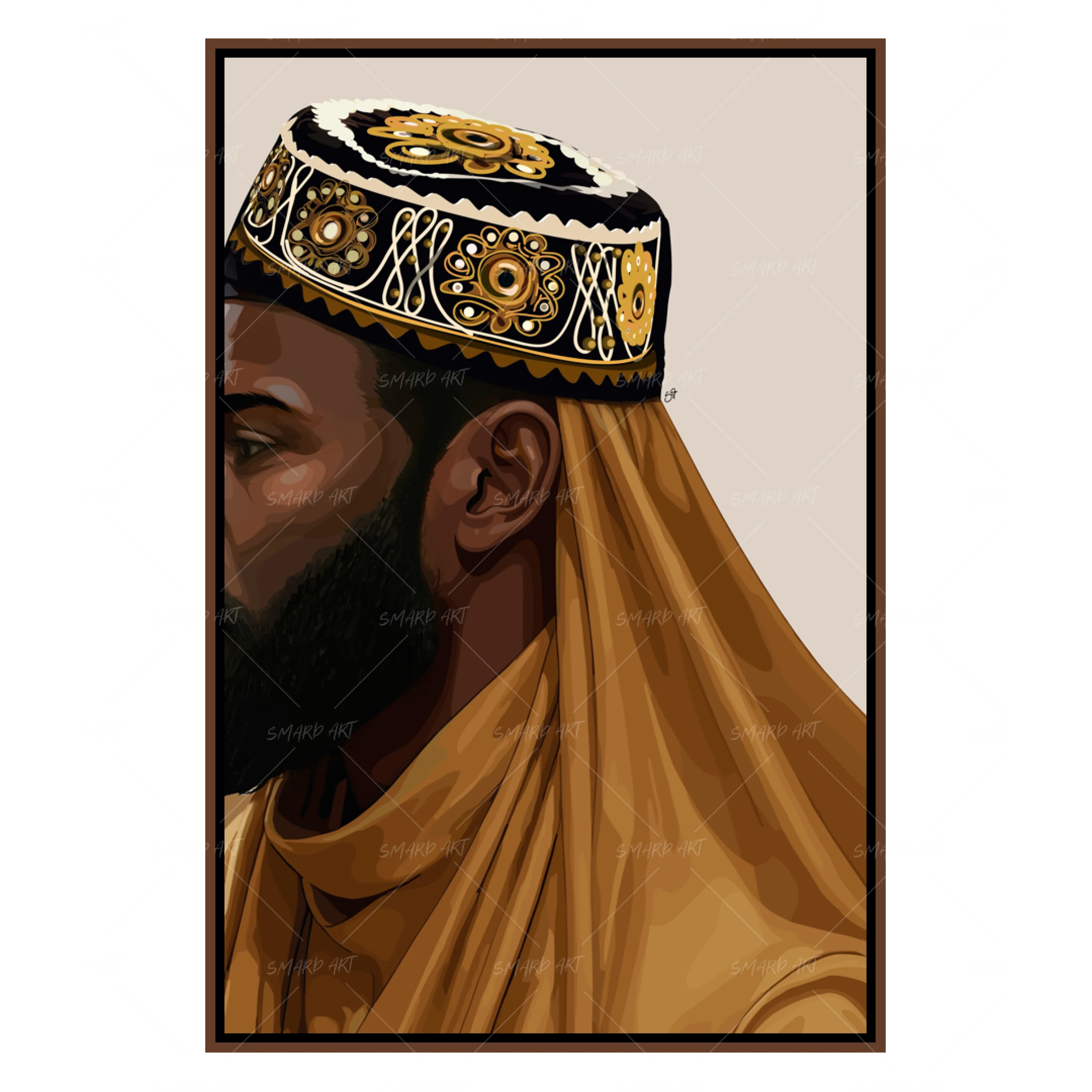 Kingskin-wall art print featuring decorative artistic design suitable for living rooms, offices, and schools by SmardArt. Elevate your space with Black wall art that speaks to culture, identity, and creativity. At Smard, we celebrate artistry made with melanin, bringing powerful and inspiring designs to life.