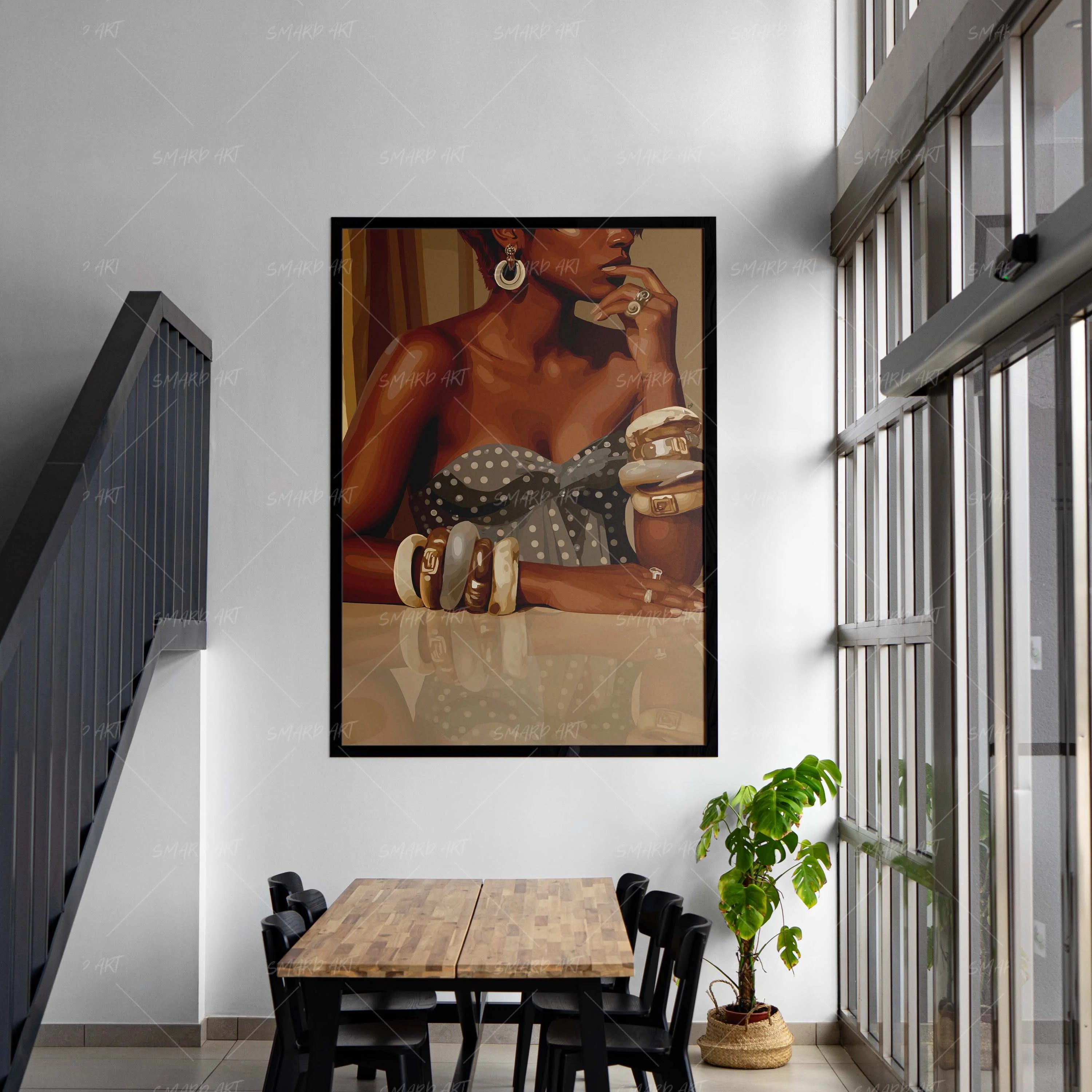 Laced Luxury-wall art print featuring decorative artistic design suitable for living rooms, offices, and schools by SmardArt. Elevate your space with Black wall art that speaks to culture, identity, and creativity. At Smard, we celebrate artistry made with melanin, bringing powerful and inspiring designs to life.