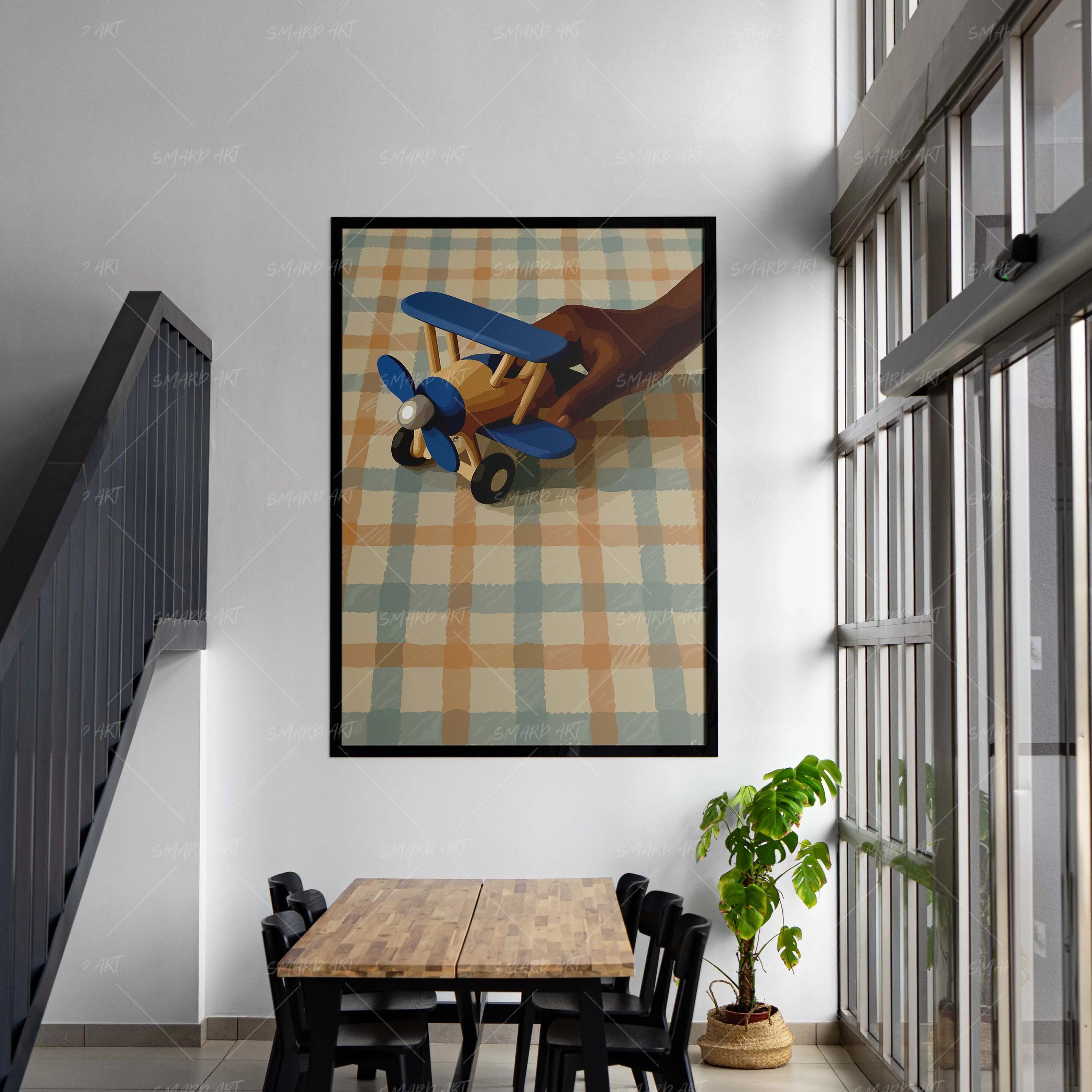Little Pilot-wall art print featuring decorative artistic design suitable for living rooms, offices, and schools by SmardArt. Elevate your space with Black wall art that speaks to culture, identity, and creativity. At Smard, we celebrate artistry made with melanin, bringing powerful and inspiring designs to life.