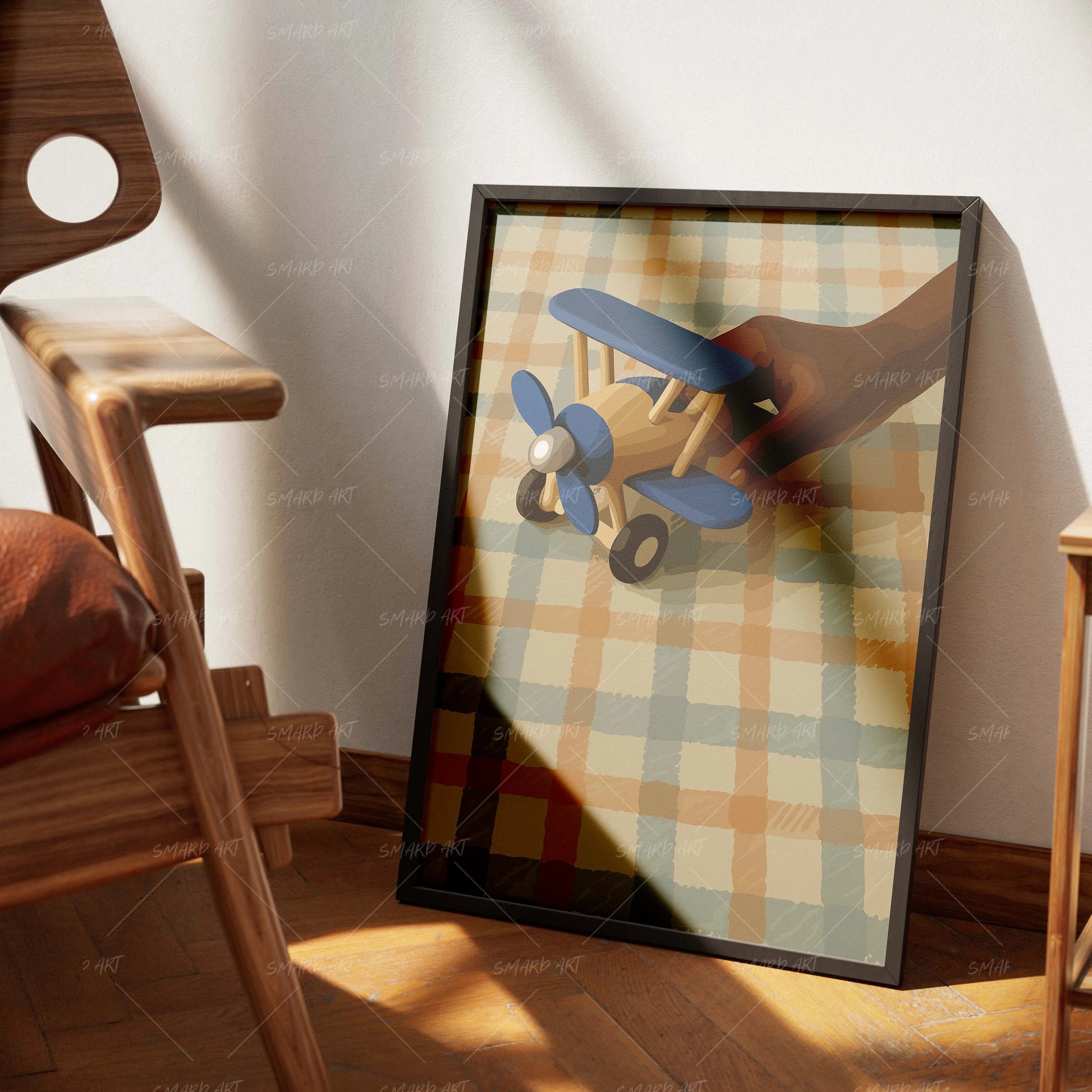 Little Pilot-wall art print featuring decorative artistic design suitable for living rooms, offices, and schools by SmardArt. Elevate your space with Black wall art that speaks to culture, identity, and creativity. At Smard, we celebrate artistry made with melanin, bringing powerful and inspiring designs to life.
