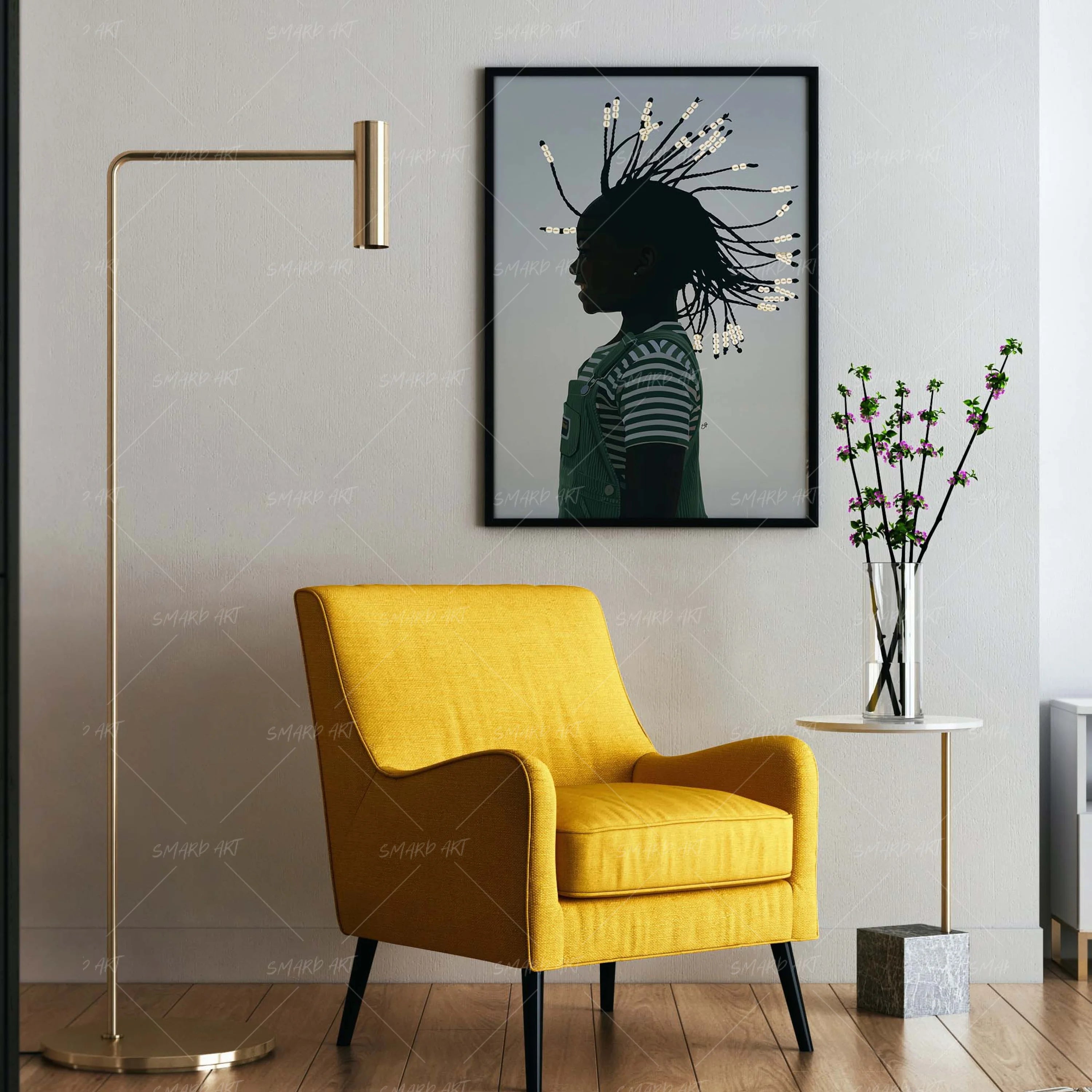 Little Flip-wall art print featuring decorative artistic design suitable for living rooms, offices, and schools by SmardArt. Elevate your space with Black wall art that speaks to culture, identity, and creativity. At Smard, we celebrate artistry made with melanin, bringing powerful and inspiring designs to life.