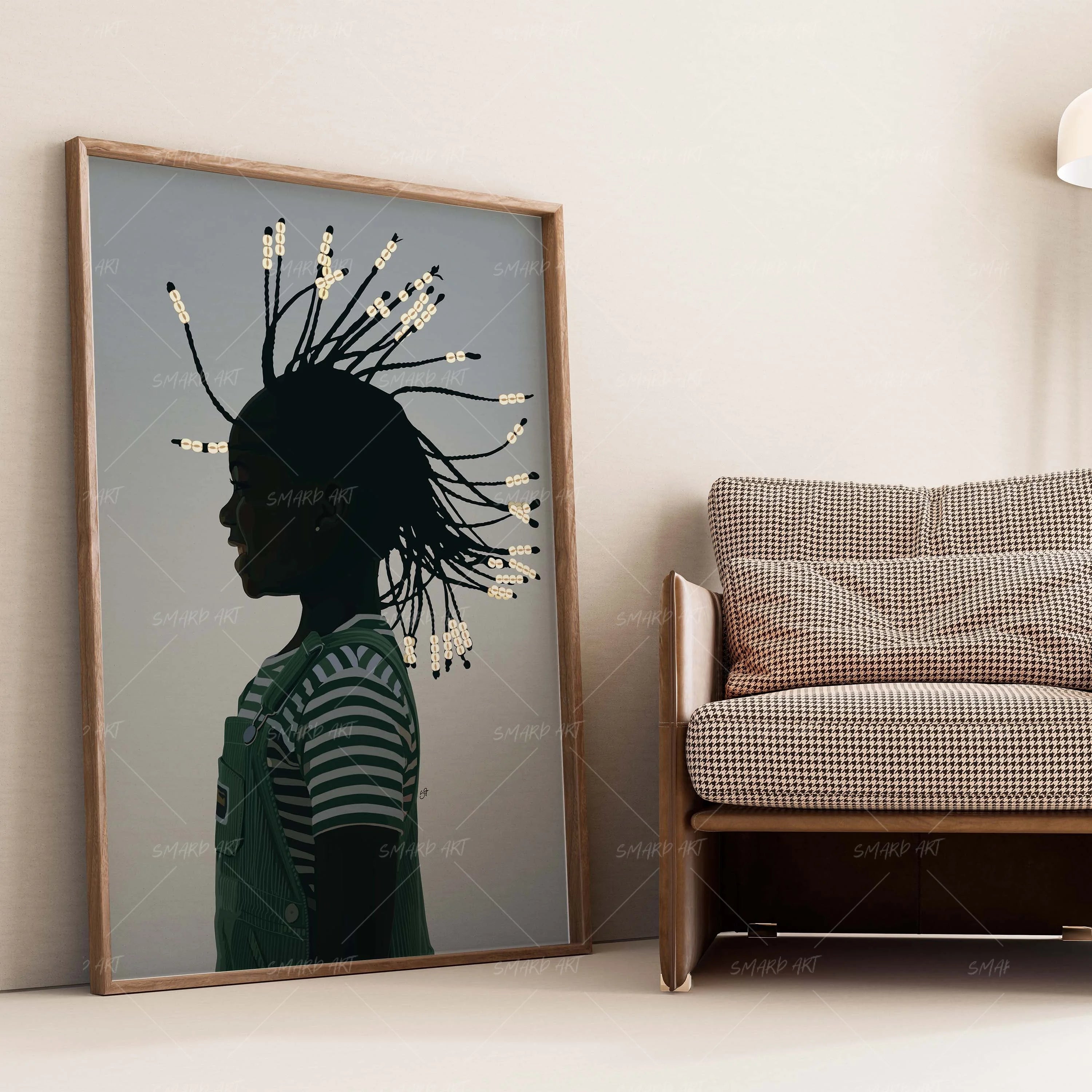 Little Flip-wall art print featuring decorative artistic design suitable for living rooms, offices, and schools by SmardArt. Elevate your space with Black wall art that speaks to culture, identity, and creativity. At Smard, we celebrate artistry made with melanin, bringing powerful and inspiring designs to life.