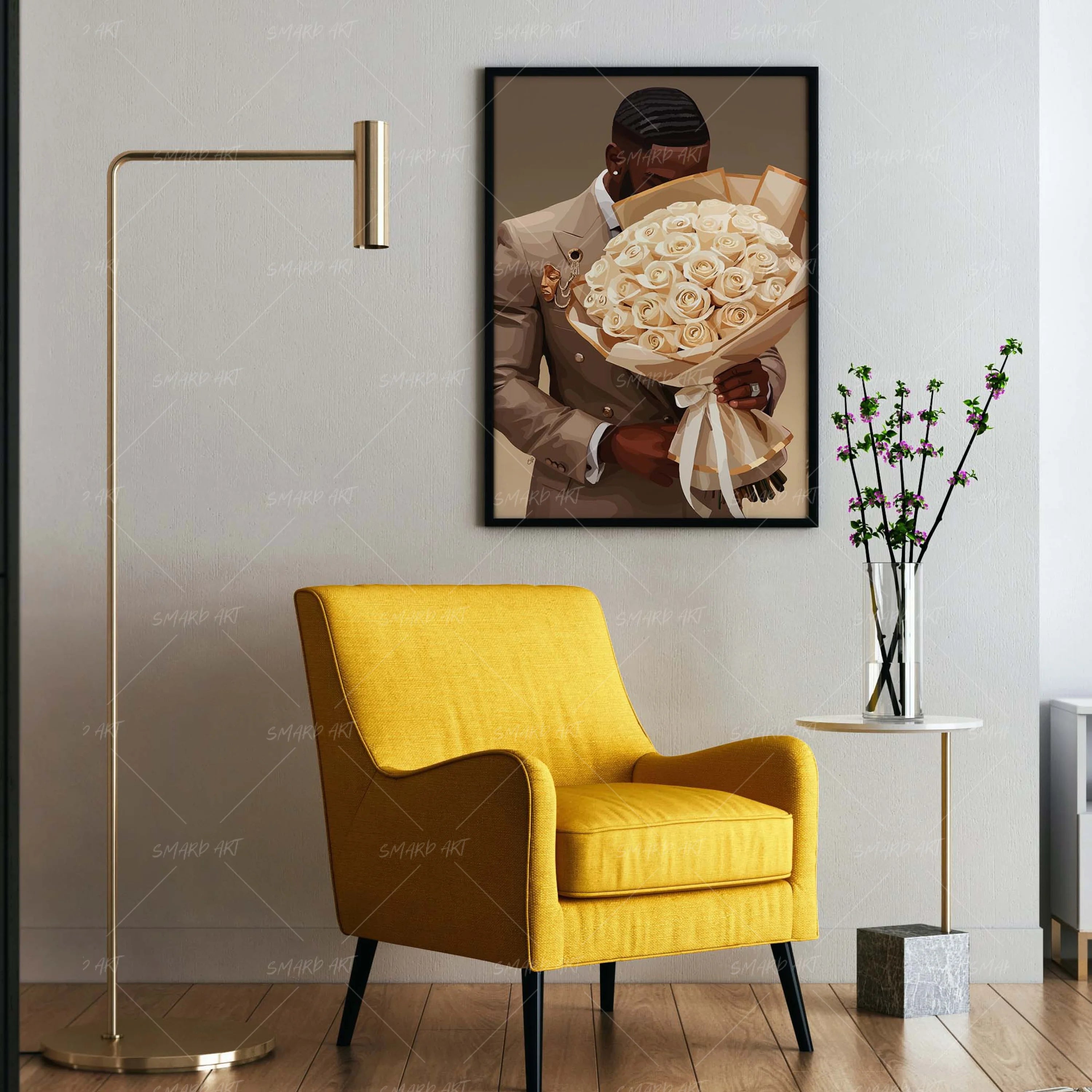 Loverboy-wall art print featuring decorative artistic design suitable for living rooms, offices, and schools by SmardArt. Elevate your space with Black wall art that speaks to culture, identity, and creativity. At Smard, we celebrate artistry made with melanin, bringing powerful and inspiring designs to life.