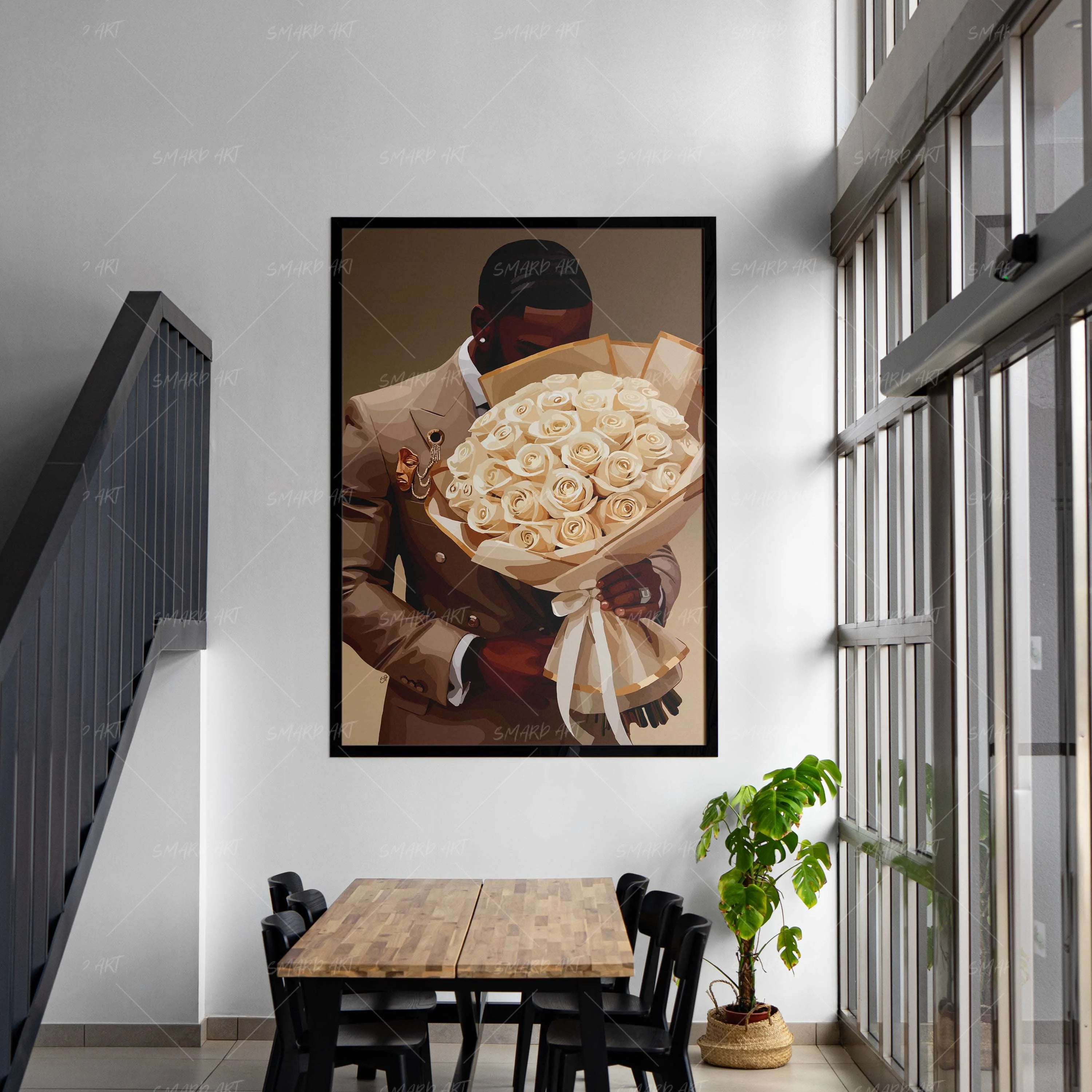 Loverboy-wall art print featuring decorative artistic design suitable for living rooms, offices, and schools by SmardArt. Elevate your space with Black wall art that speaks to culture, identity, and creativity. At Smard, we celebrate artistry made with melanin, bringing powerful and inspiring designs to life.