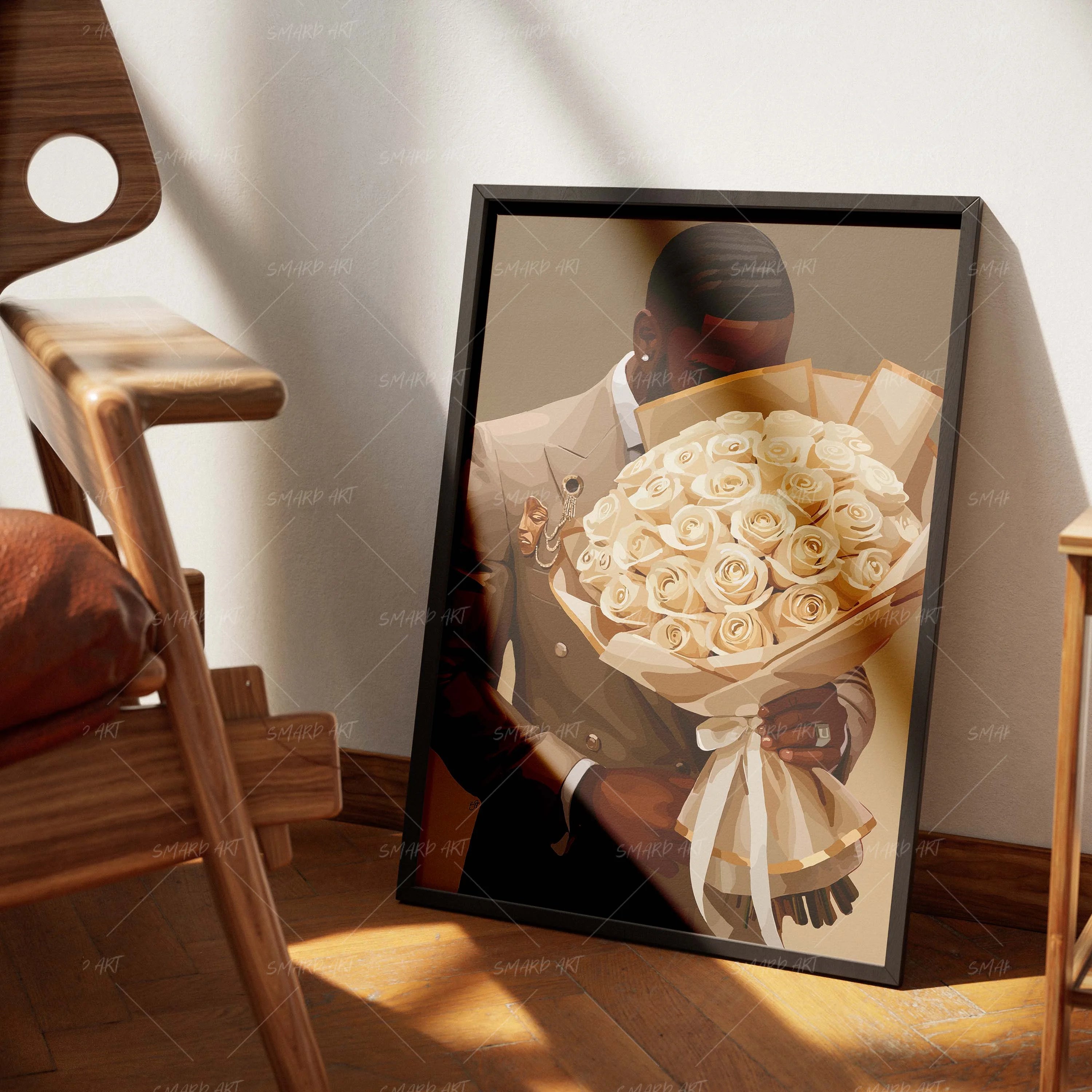 Loverboy-wall art print featuring decorative artistic design suitable for living rooms, offices, and schools by SmardArt. Elevate your space with Black wall art that speaks to culture, identity, and creativity. At Smard, we celebrate artistry made with melanin, bringing powerful and inspiring designs to life.