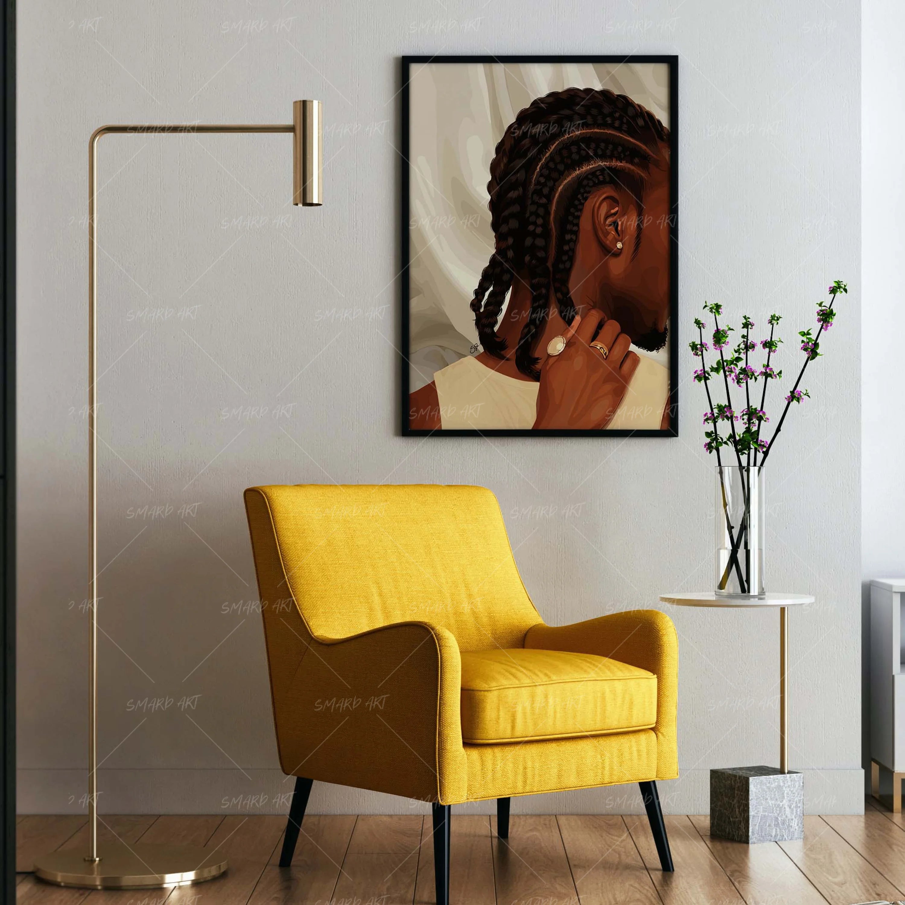 Loyal Touch-wall art print featuring decorative artistic design suitable for living rooms, offices, and schools by SmardArt. Elevate your space with Black wall art that speaks to culture, identity, and creativity. At Smard, we celebrate artistry made with melanin, bringing powerful and inspiring designs to life.