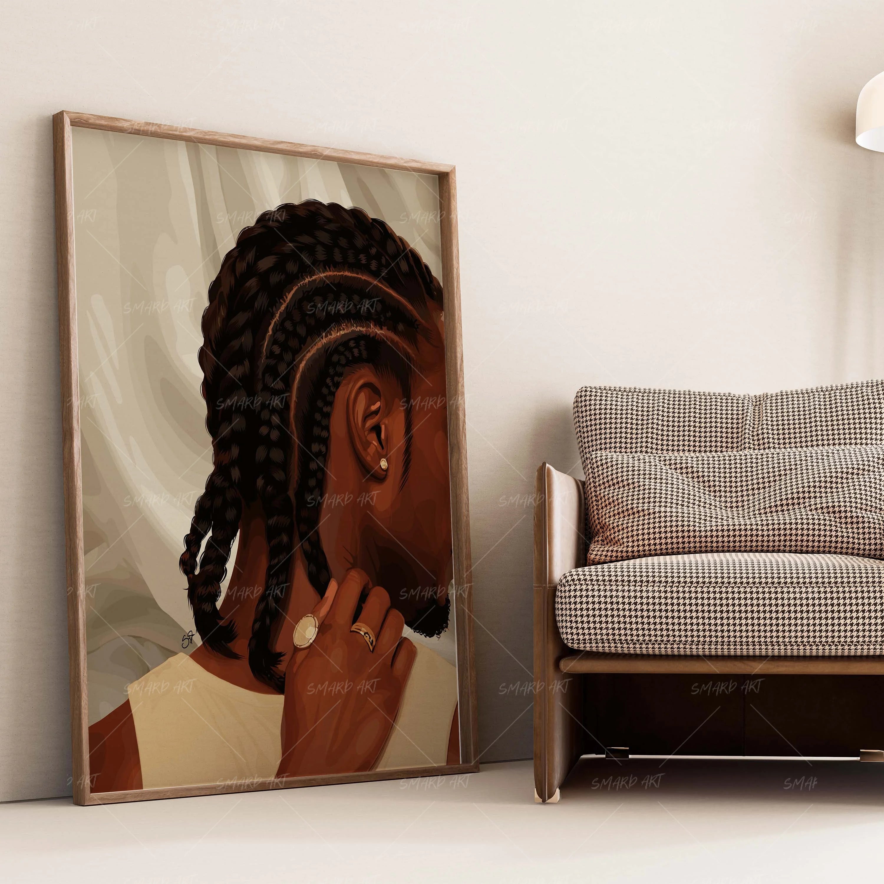 Loyal Touch-wall art print featuring decorative artistic design suitable for living rooms, offices, and schools by SmardArt. Elevate your space with Black wall art that speaks to culture, identity, and creativity. At Smard, we celebrate artistry made with melanin, bringing powerful and inspiring designs to life.