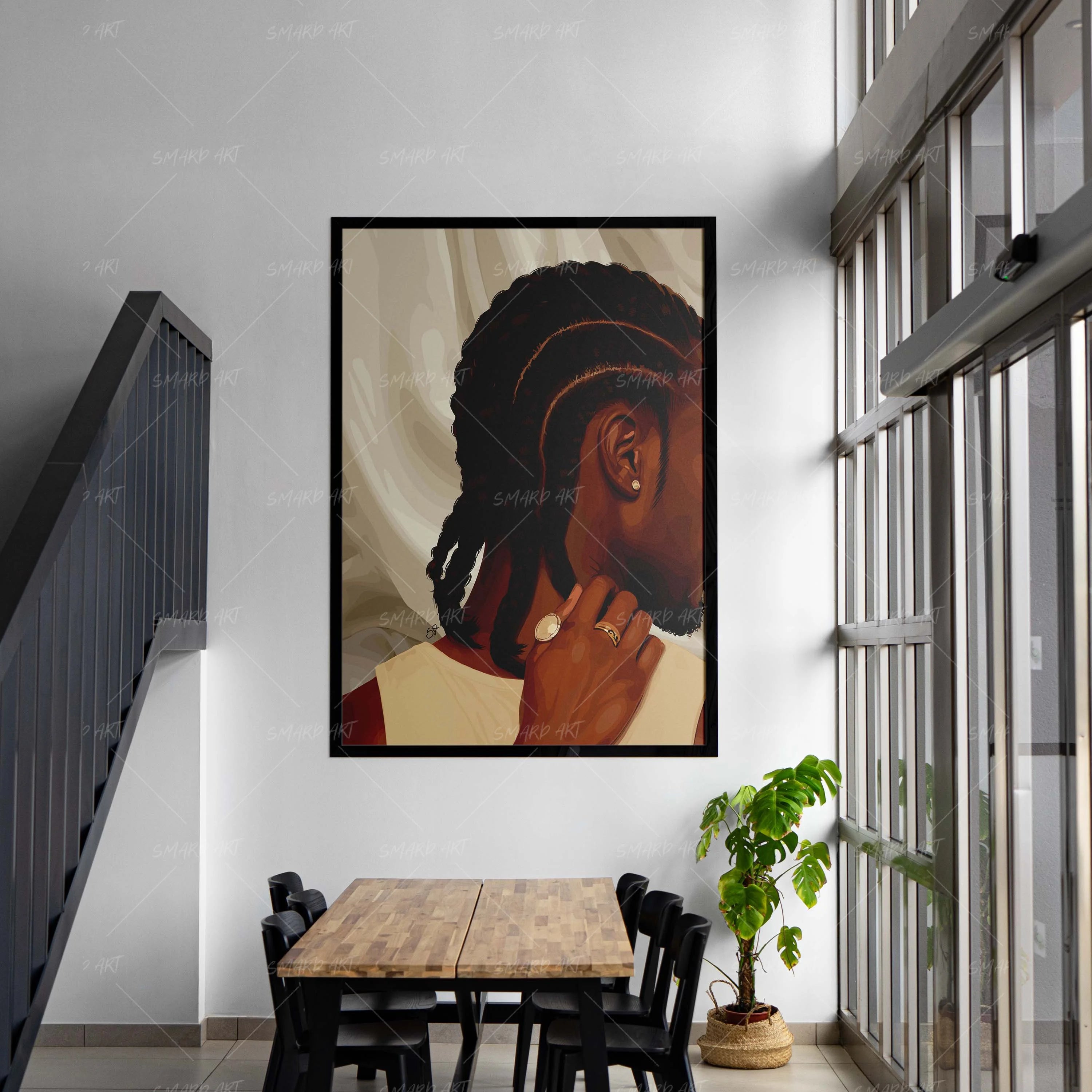 Loyal Touch-wall art print featuring decorative artistic design suitable for living rooms, offices, and schools by SmardArt. Elevate your space with Black wall art that speaks to culture, identity, and creativity. At Smard, we celebrate artistry made with melanin, bringing powerful and inspiring designs to life.