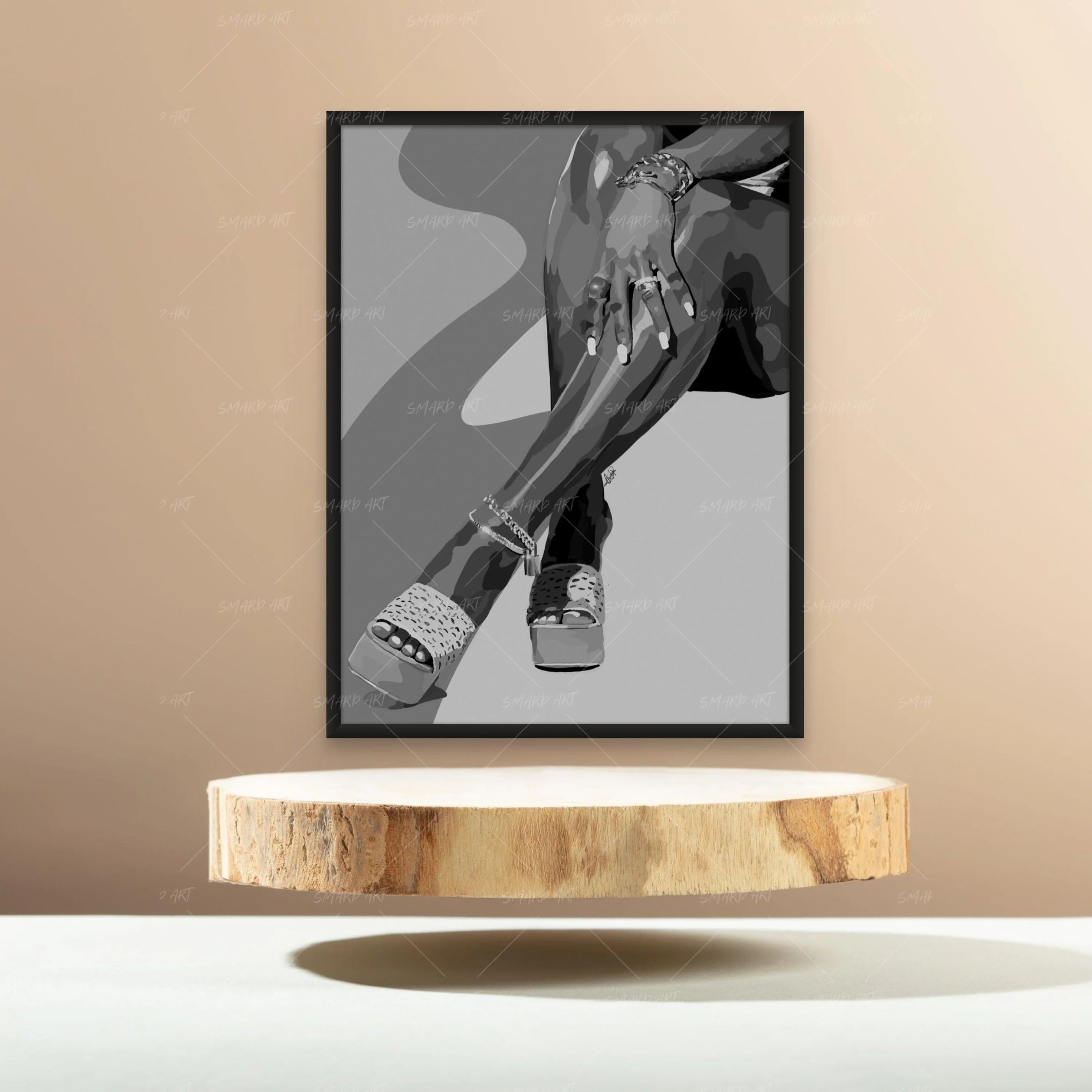 Legs And Green Touch B&W-Smard