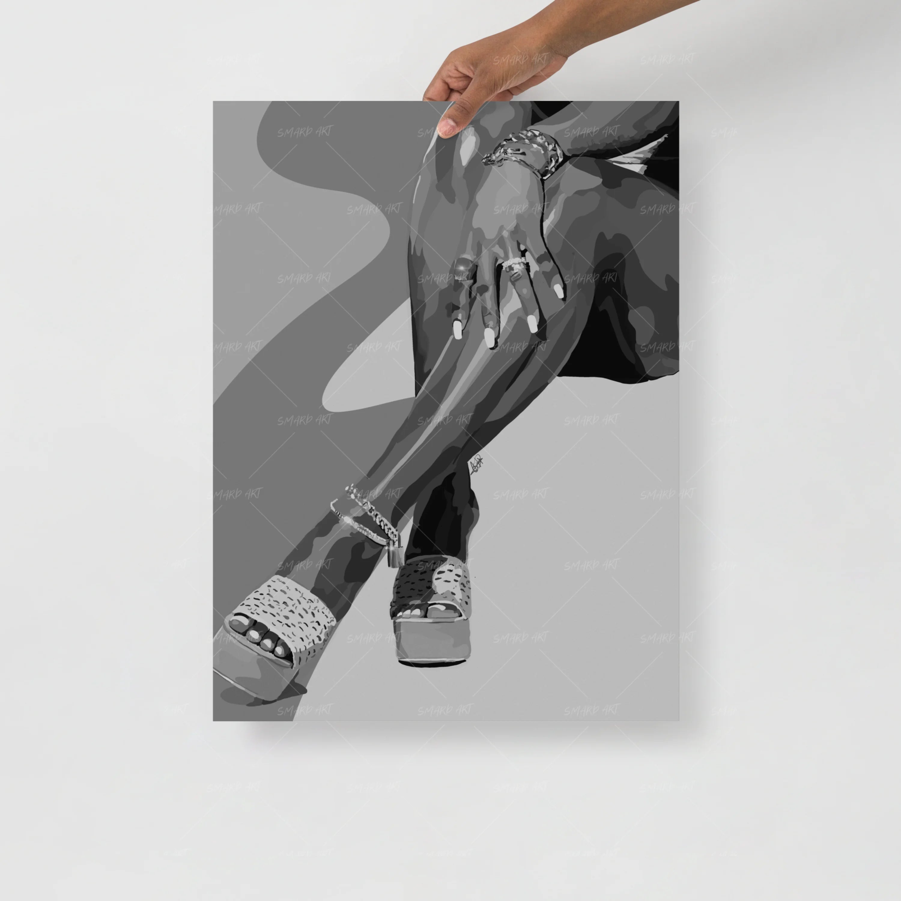 Legs And Green Touch B&W-Smard