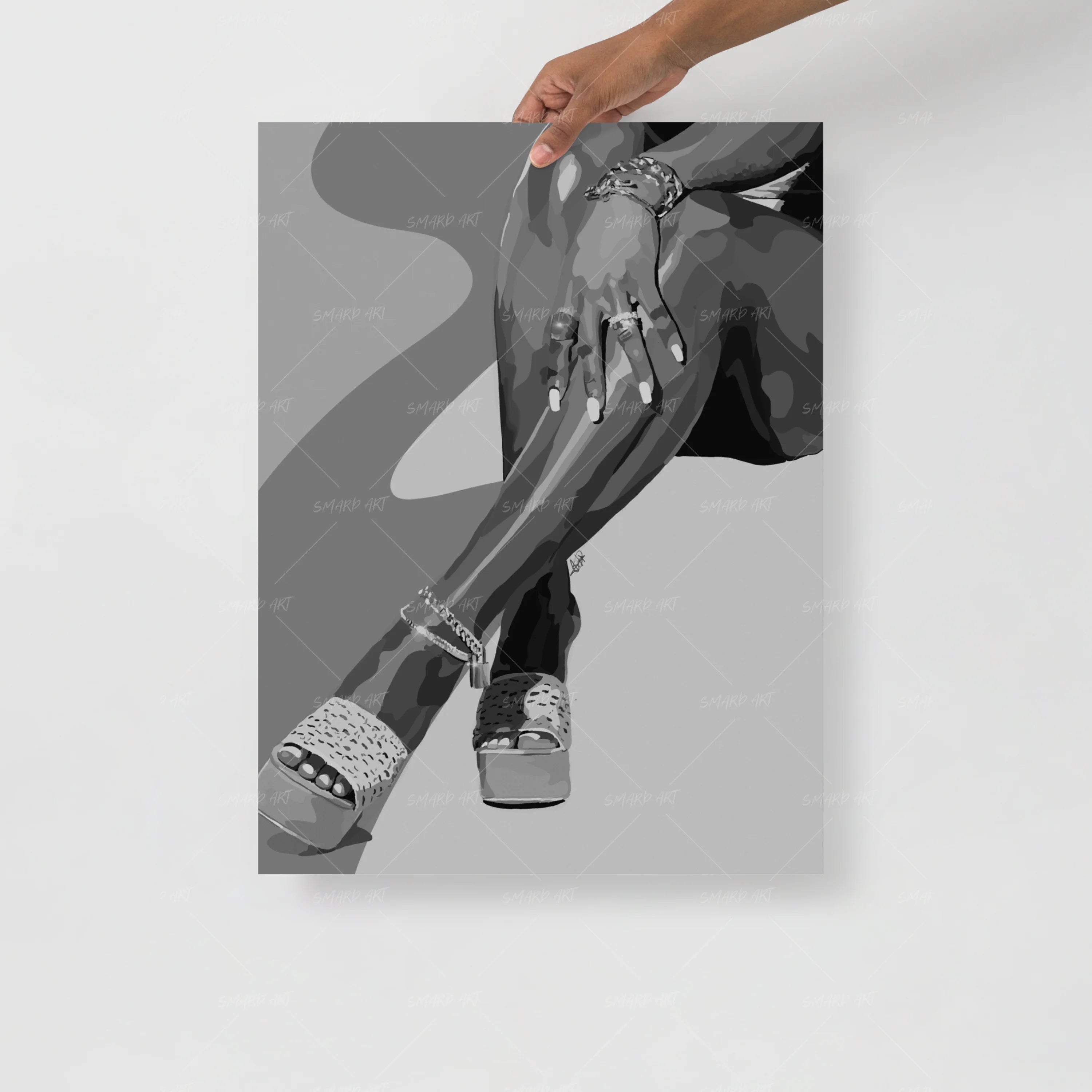 Legs And Green Touch B&W-Smard