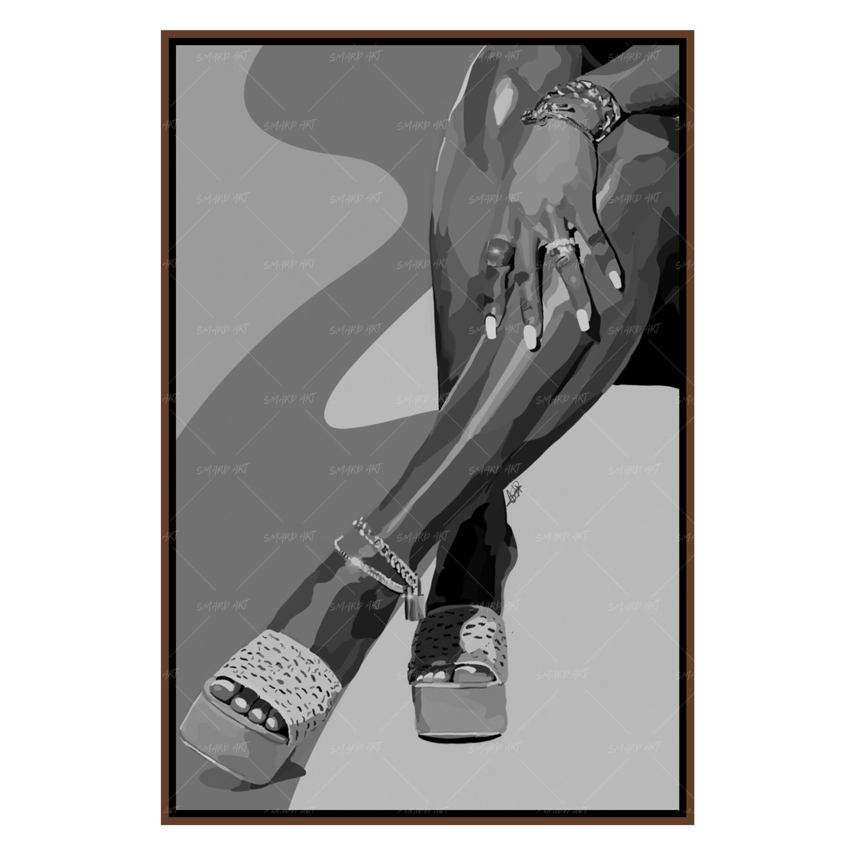 Legs And Green Touch B&W-Smard