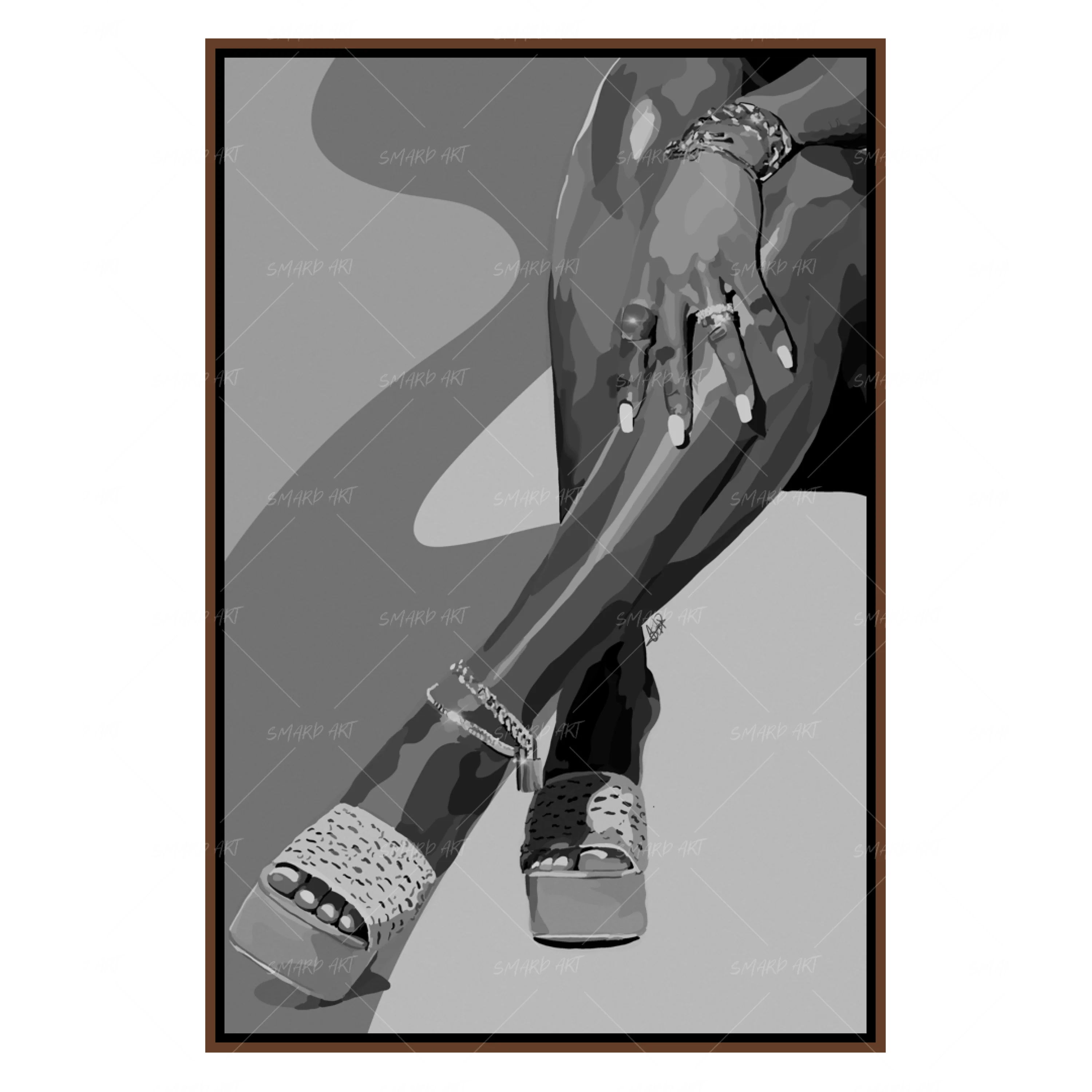 Legs And Green Touch B&W-Smard