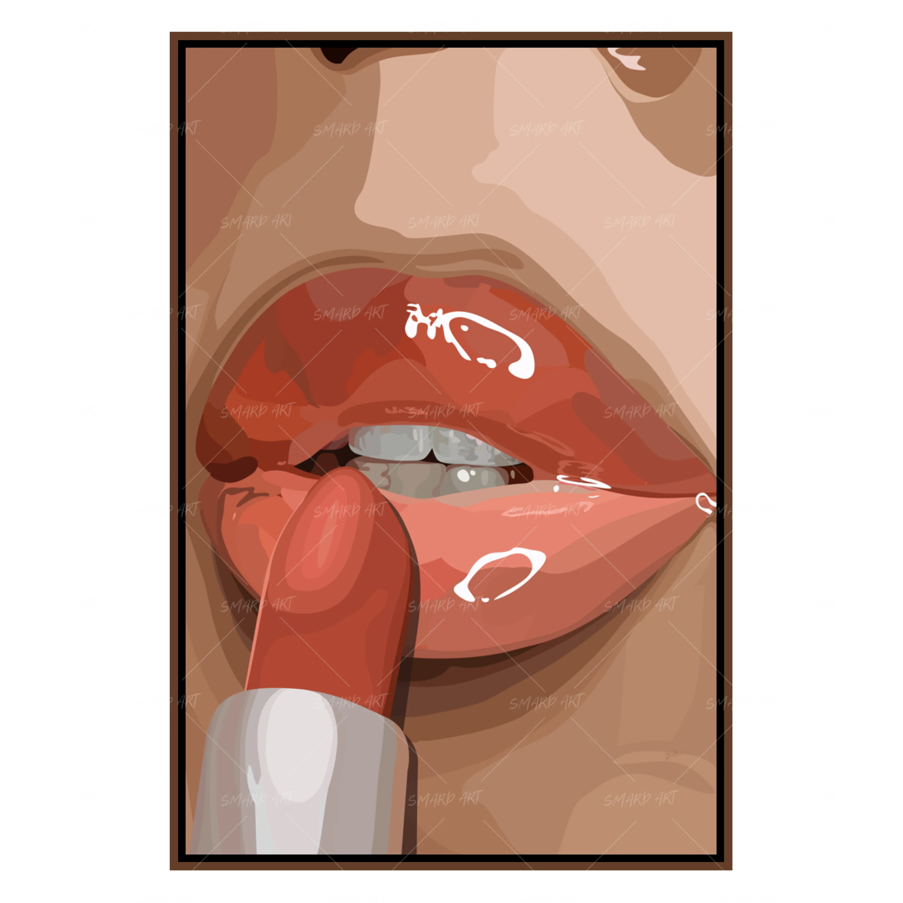 Lip Drip-wall art print featuring decorative artistic design suitable for living rooms, offices, and schools by SmardArt. Elevate your space with Black wall art that speaks to culture, identity, and creativity. At Smard, we celebrate artistry made with melanin, bringing powerful and inspiring designs to life.