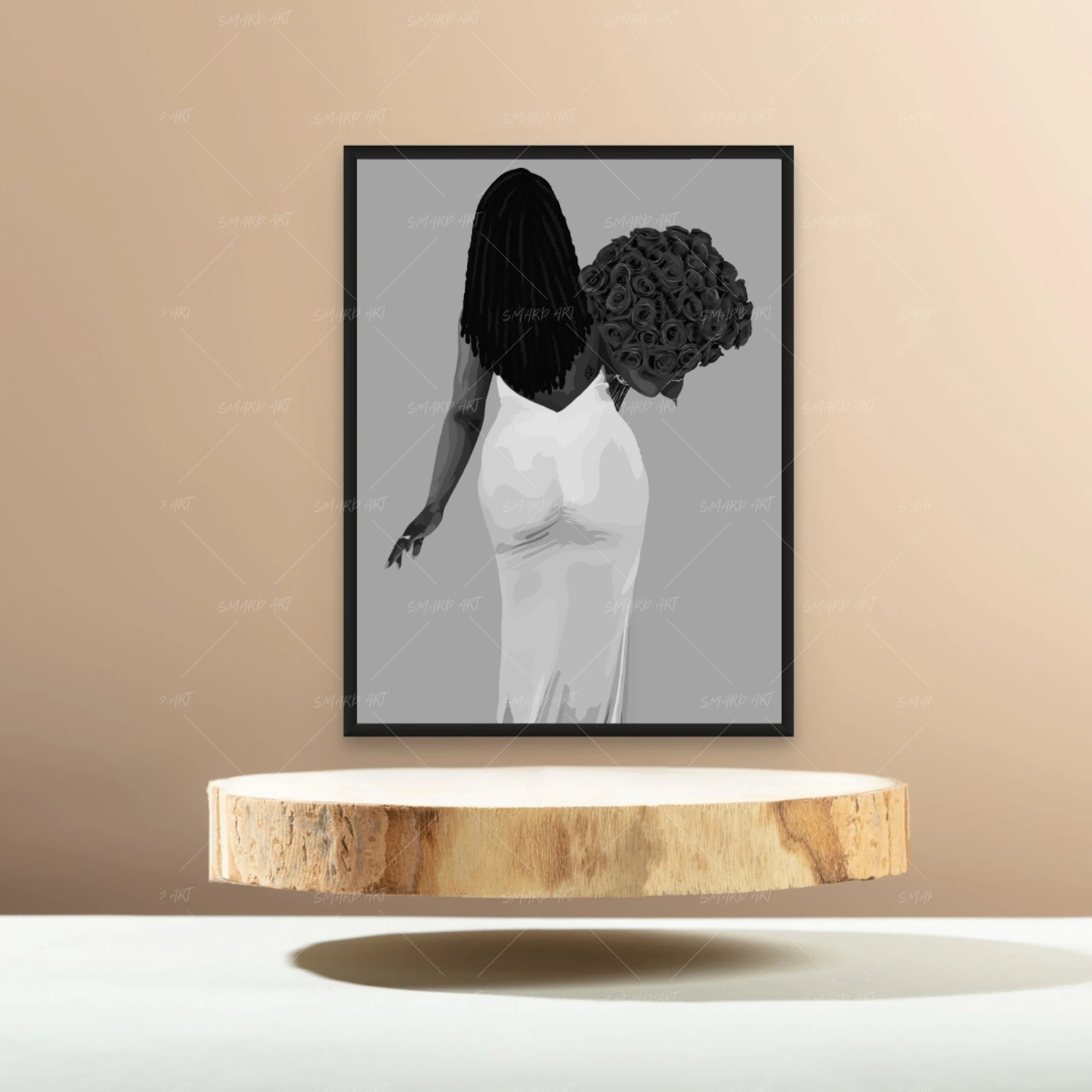 Locs and Roses B&W-Smard