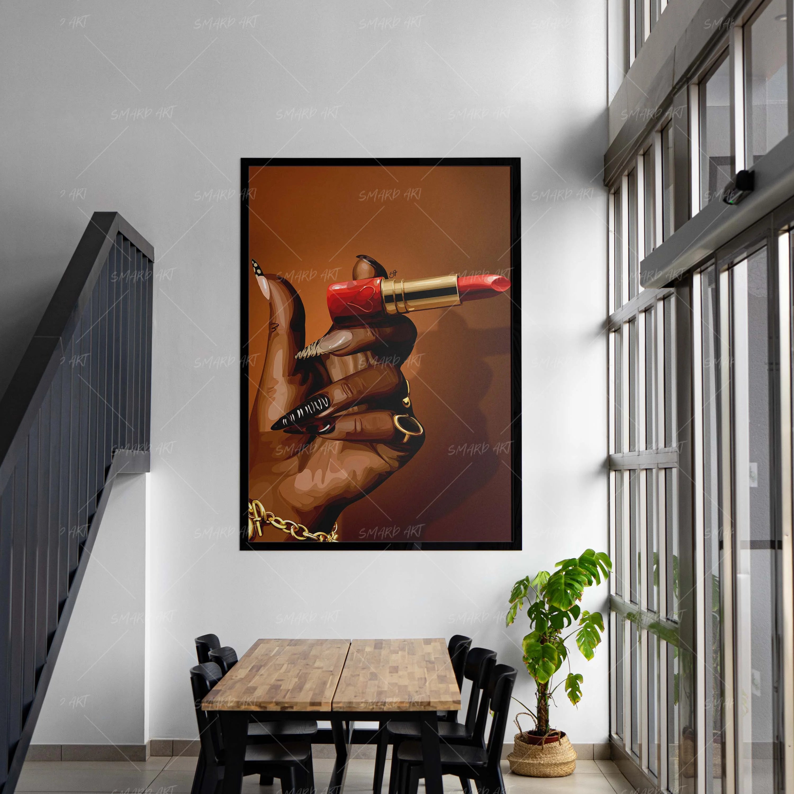 Makeup Break-wall art print featuring decorative artistic design suitable for living rooms, offices, and schools by SmardArt. Elevate your space with Black wall art that speaks to culture, identity, and creativity. At Smard, we celebrate artistry made with melanin, bringing powerful and inspiring designs to life.