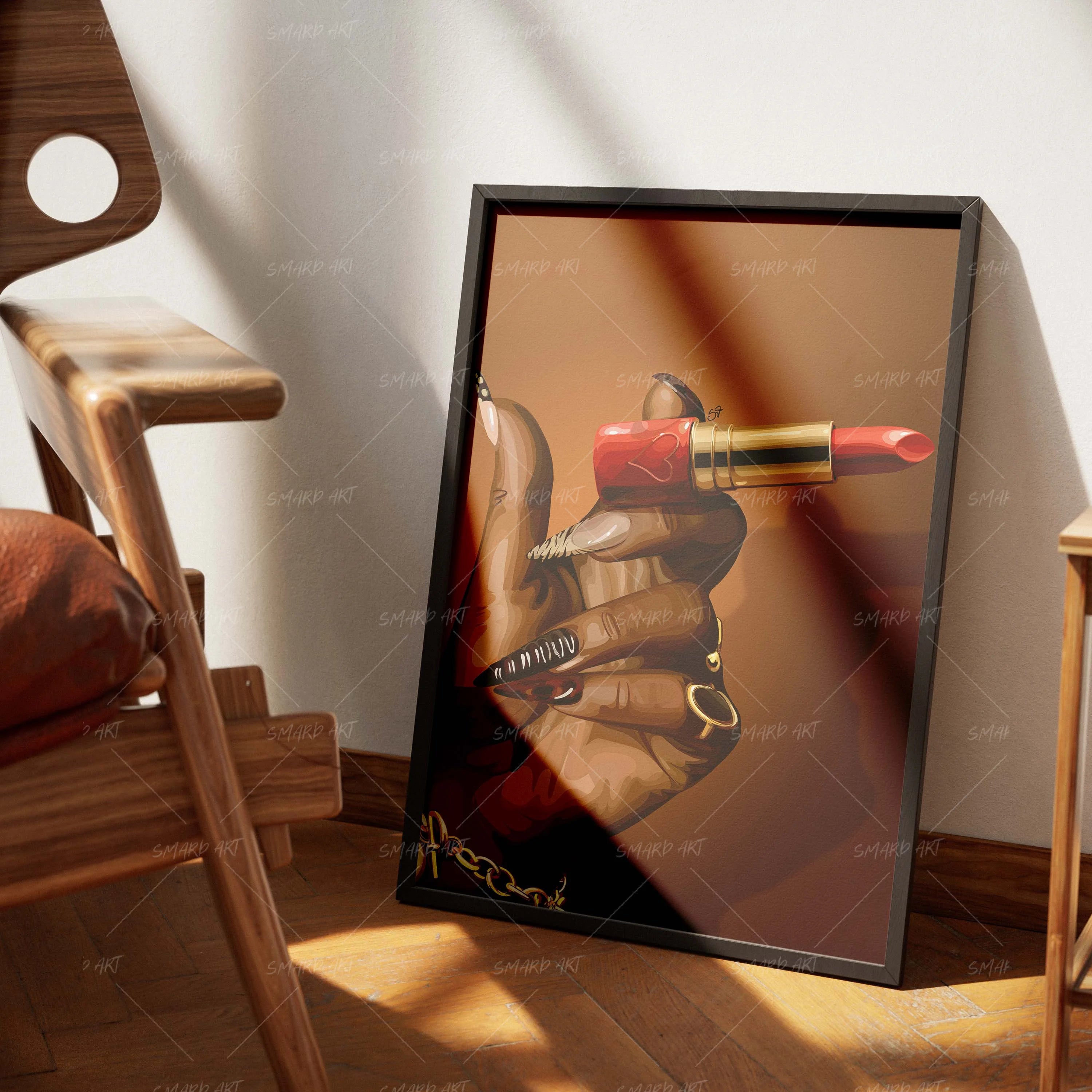 Makeup Break-wall art print featuring decorative artistic design suitable for living rooms, offices, and schools by SmardArt. Elevate your space with Black wall art that speaks to culture, identity, and creativity. At Smard, we celebrate artistry made with melanin, bringing powerful and inspiring designs to life.