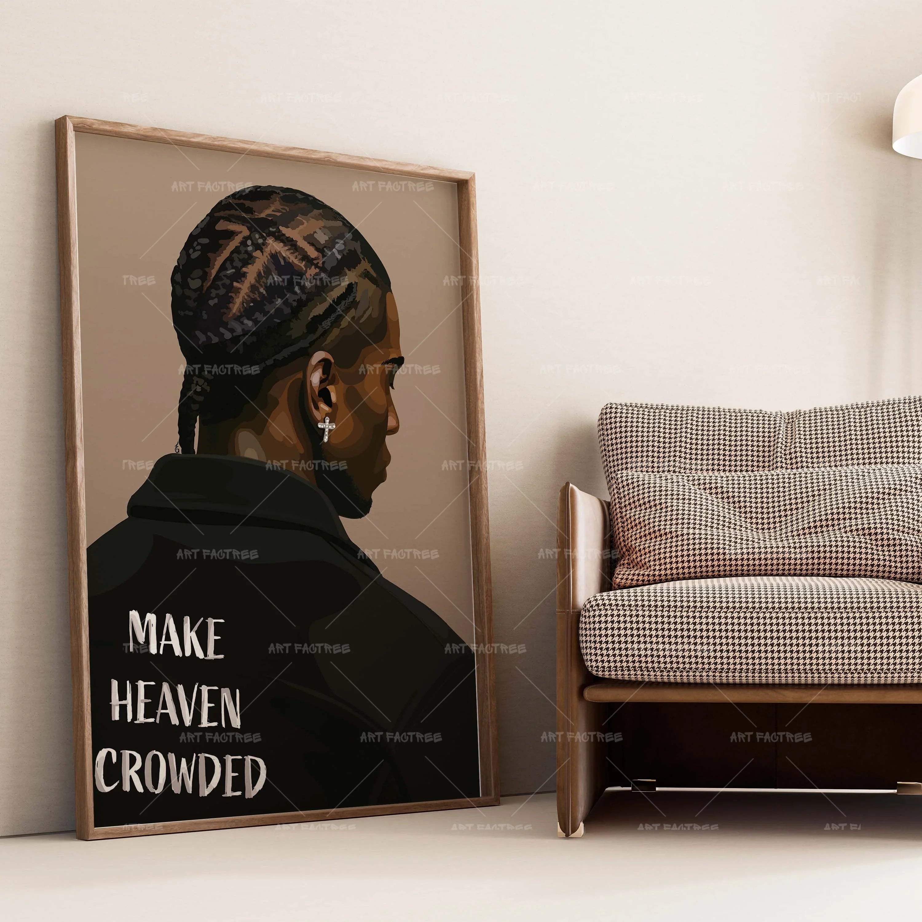 Make Heaven Crowded (Smard X Anaya)-wall art print featuring decorative artistic design suitable for living rooms, offices, and schools by SmardArt. Elevate your space with Black wall art that speaks to culture, identity, and creativity. At Smard, we celebrate artistry made with melanin, bringing powerful and inspiring designs to life.