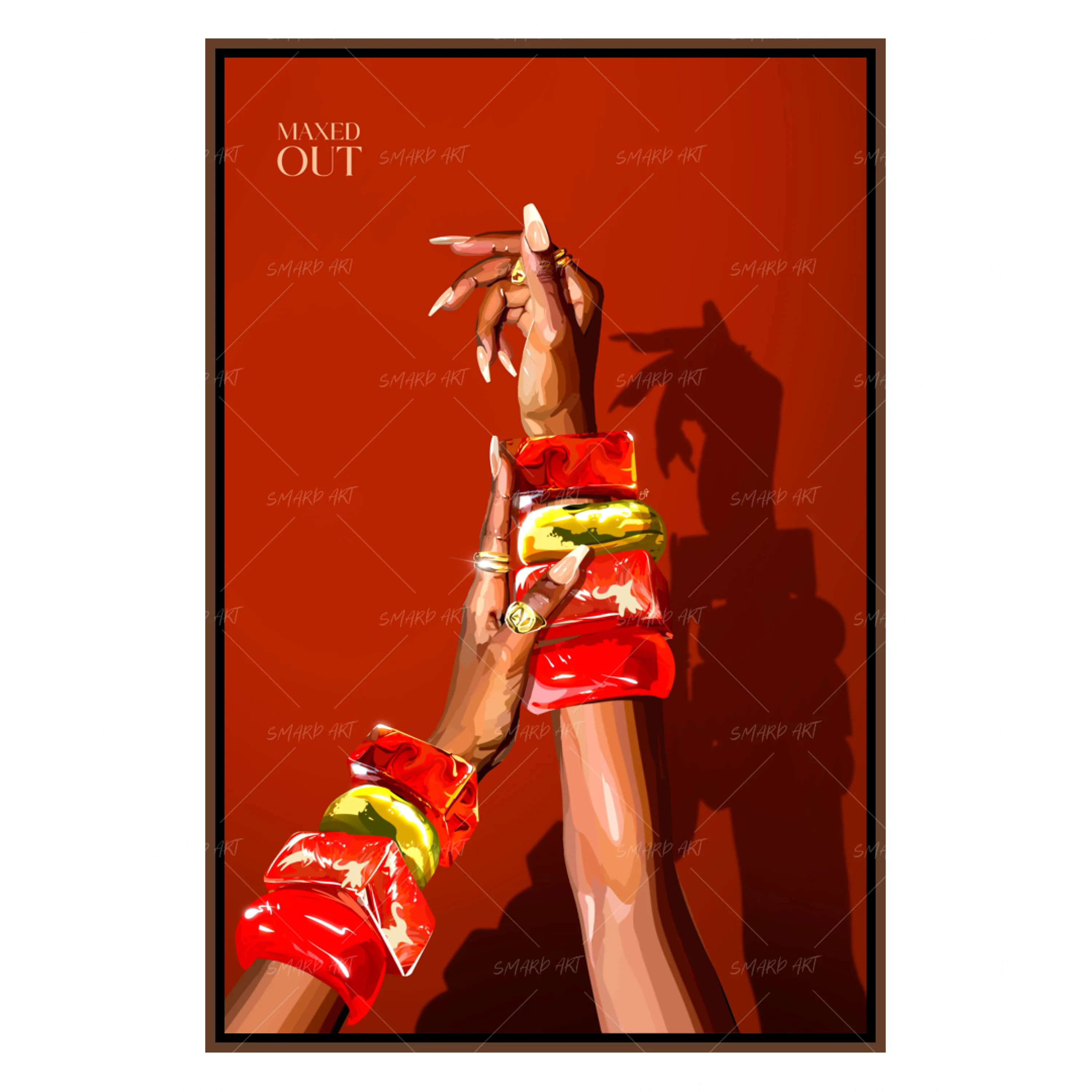 Maxed Out ll-wall art print featuring decorative artistic design suitable for living rooms, offices, and schools by SmardArt. Elevate your space with Black wall art that speaks to culture, identity, and creativity. At Smard, we celebrate artistry made with melanin, bringing powerful and inspiring designs to life.