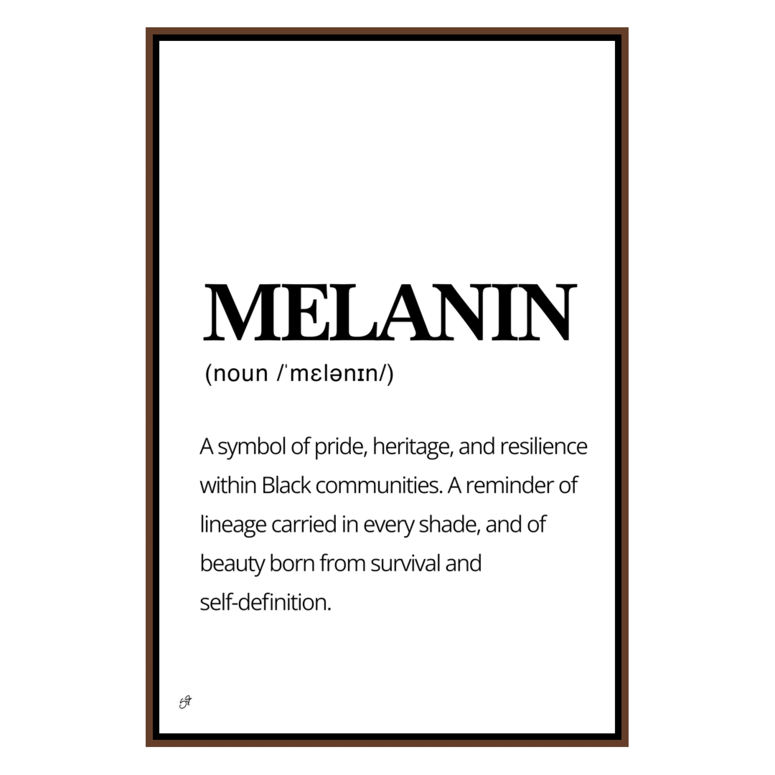 Melanin Meaning-wall art print featuring decorative artistic design suitable for living rooms, offices, and schools by SmardArt. Elevate your space with Black wall art that speaks to culture, identity, and creativity. At Smard, we celebrate artistry made with melanin, bringing powerful and inspiring designs to life.