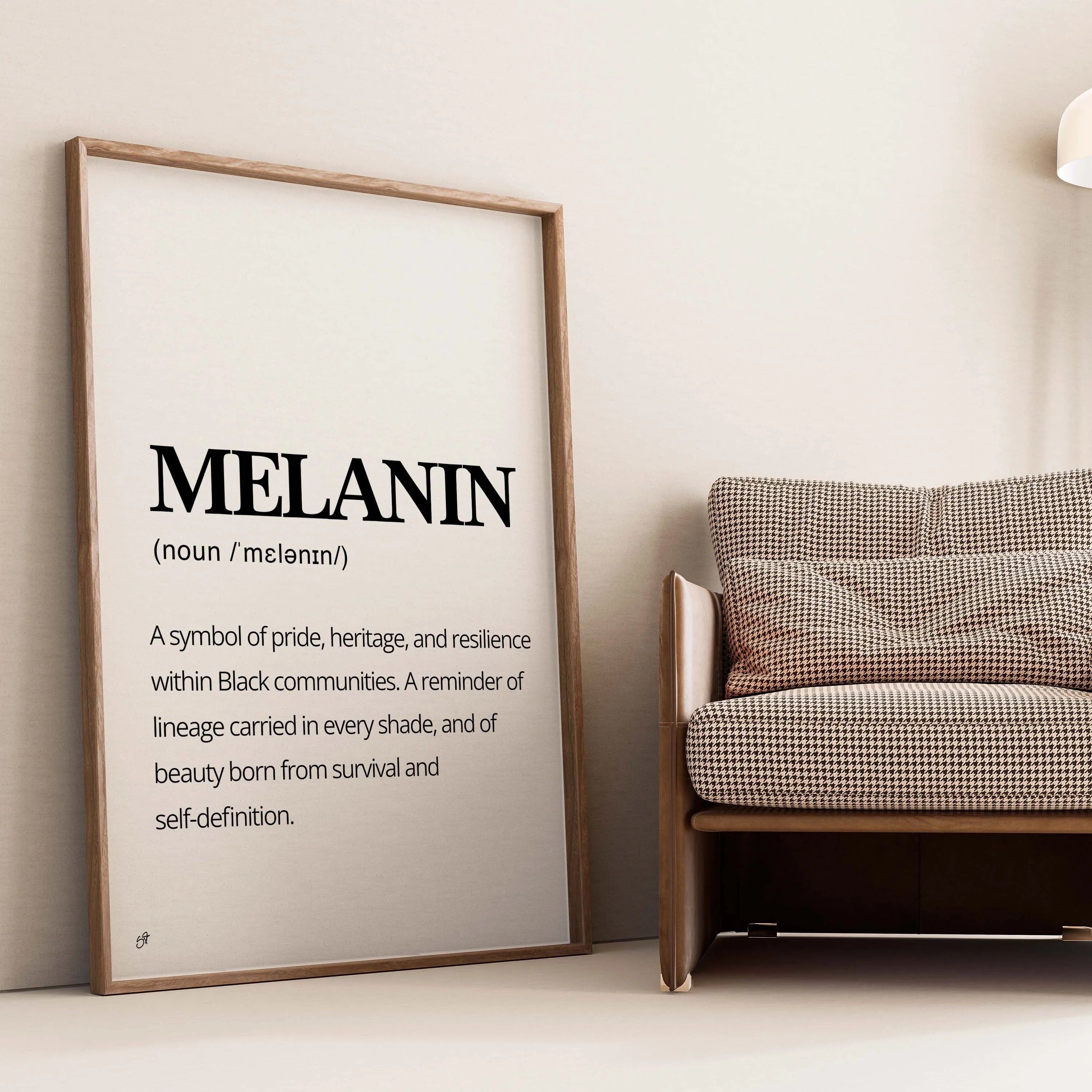Melanin Meaning-wall art print featuring decorative artistic design suitable for living rooms, offices, and schools by SmardArt. Elevate your space with Black wall art that speaks to culture, identity, and creativity. At Smard, we celebrate artistry made with melanin, bringing powerful and inspiring designs to life.