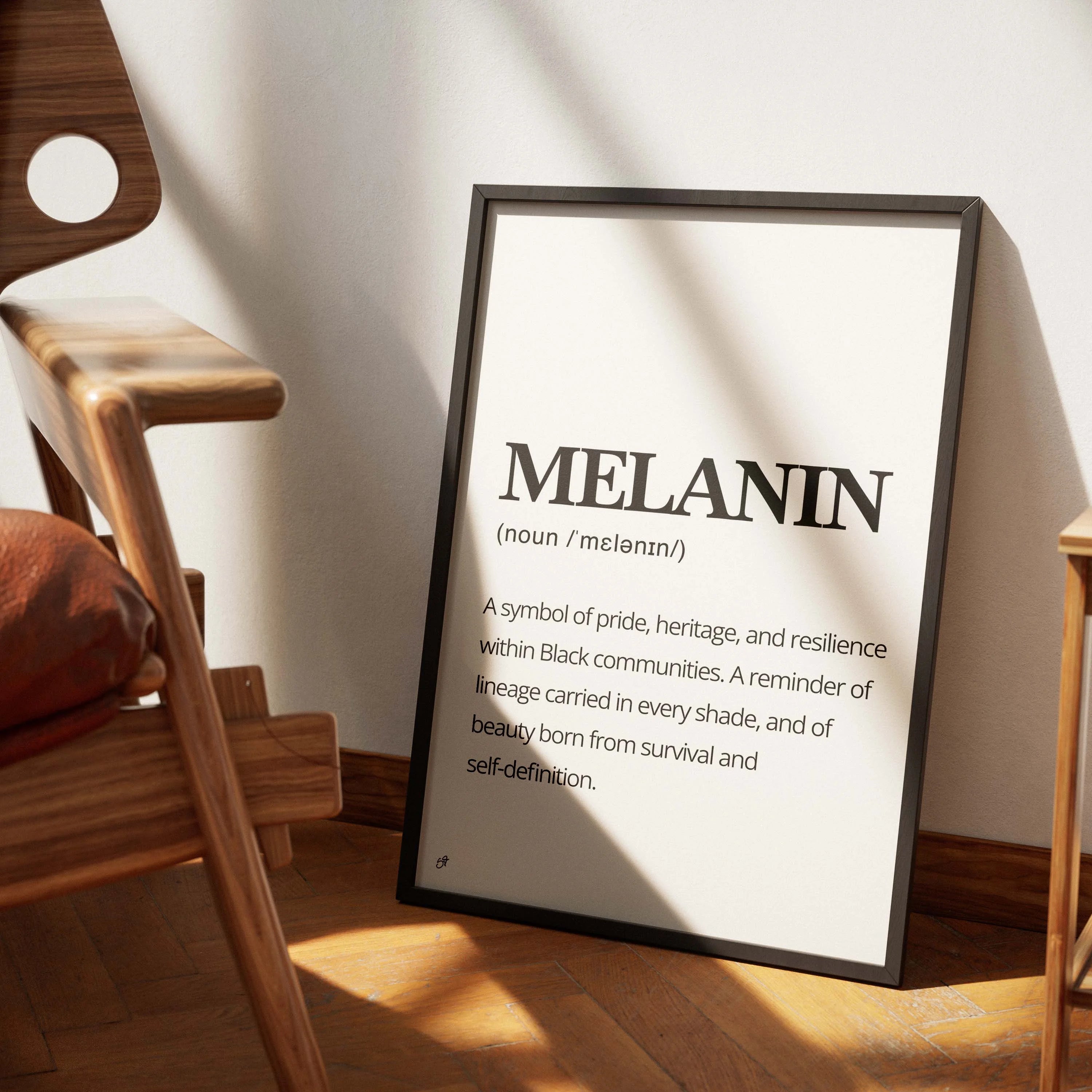 Melanin Meaning-wall art print featuring decorative artistic design suitable for living rooms, offices, and schools by SmardArt. Elevate your space with Black wall art that speaks to culture, identity, and creativity. At Smard, we celebrate artistry made with melanin, bringing powerful and inspiring designs to life.