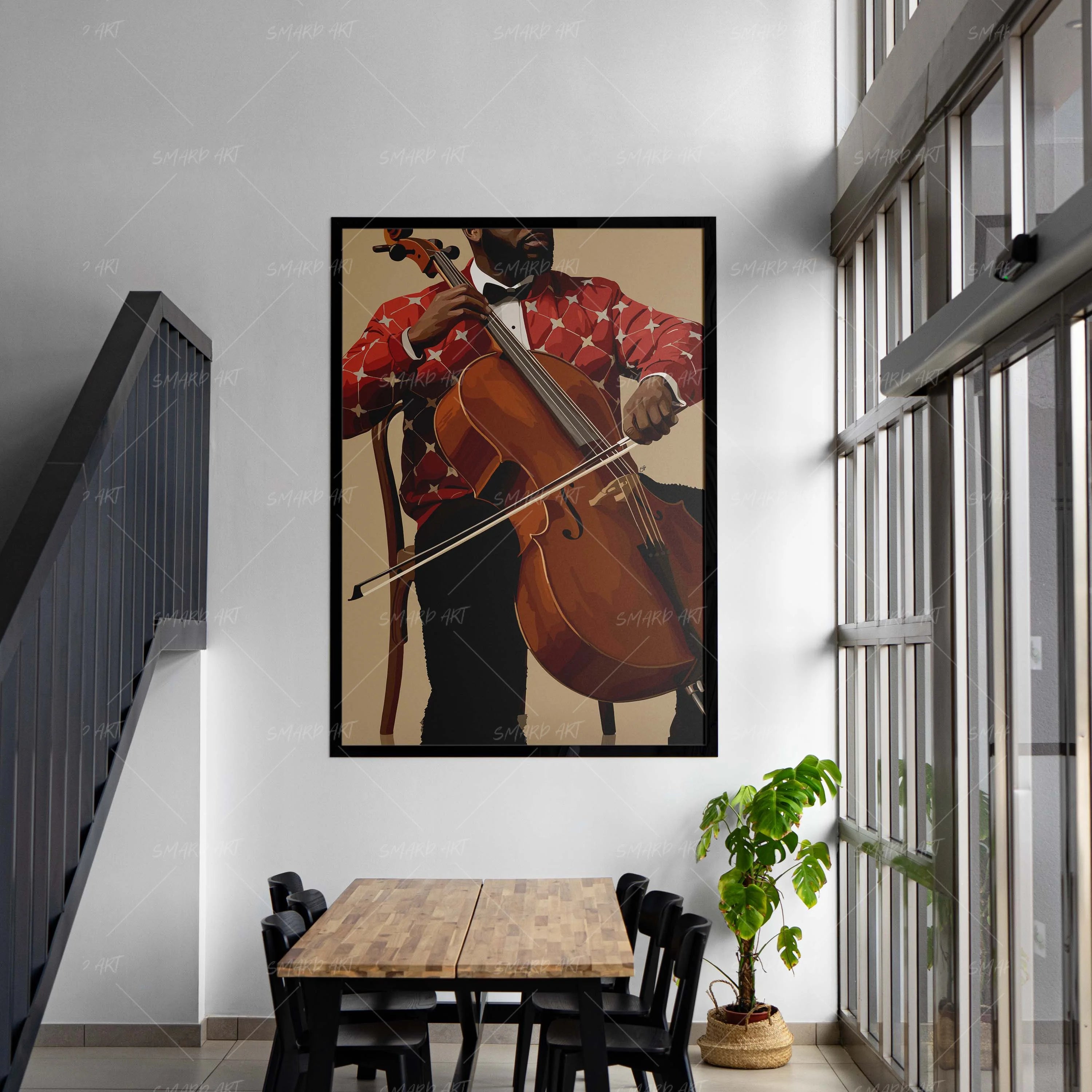 Melody Man-wall art print featuring decorative artistic design suitable for living rooms, offices, and schools by SmardArt. Elevate your space with Black wall art that speaks to culture, identity, and creativity. At Smard, we celebrate artistry made with melanin, bringing powerful and inspiring designs to life.
