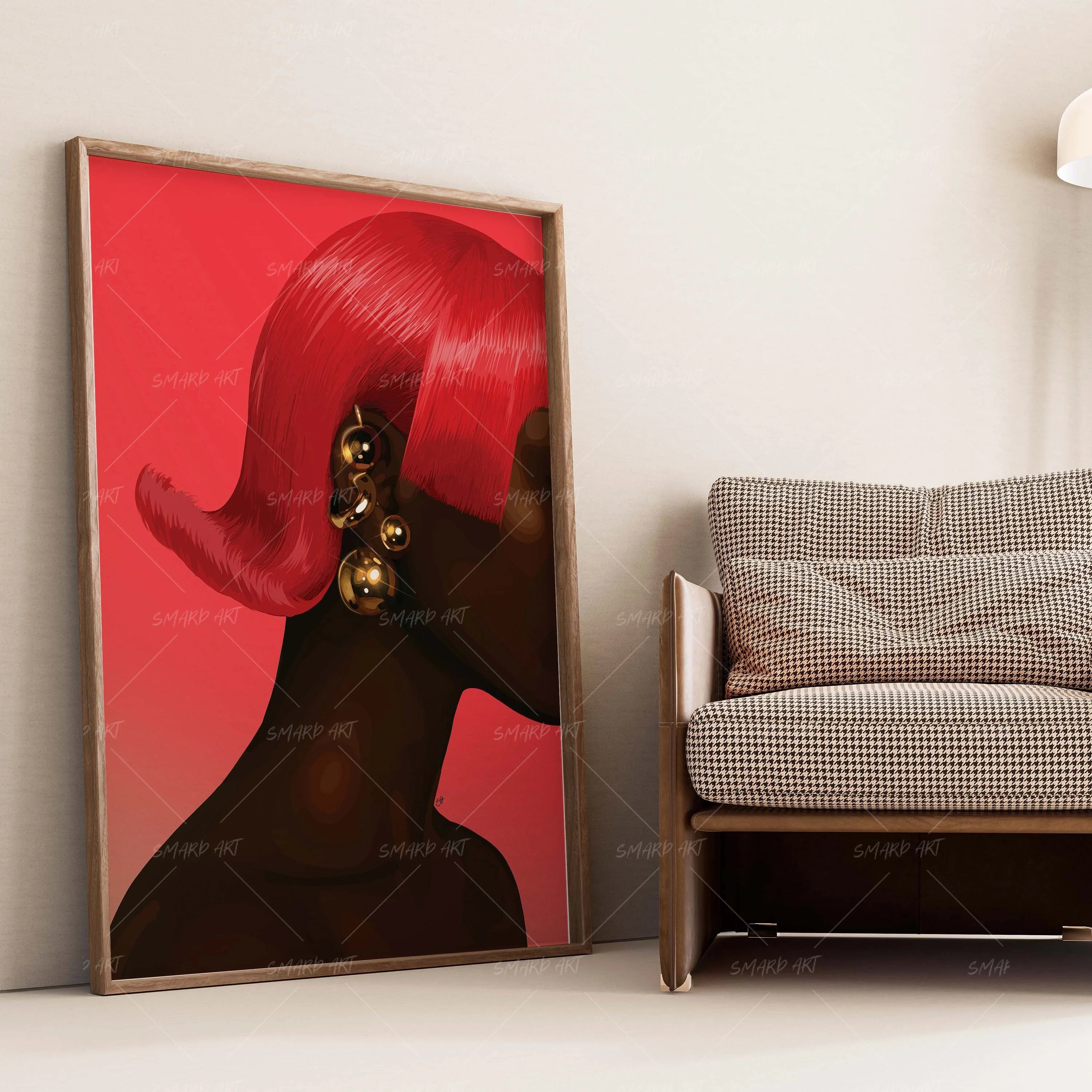Mullet Muse-wall art print featuring decorative artistic design suitable for living rooms, offices, and schools by SmardArt. Elevate your space with Black wall art that speaks to culture, identity, and creativity. At Smard, we celebrate artistry made with melanin, bringing powerful and inspiring designs to life.