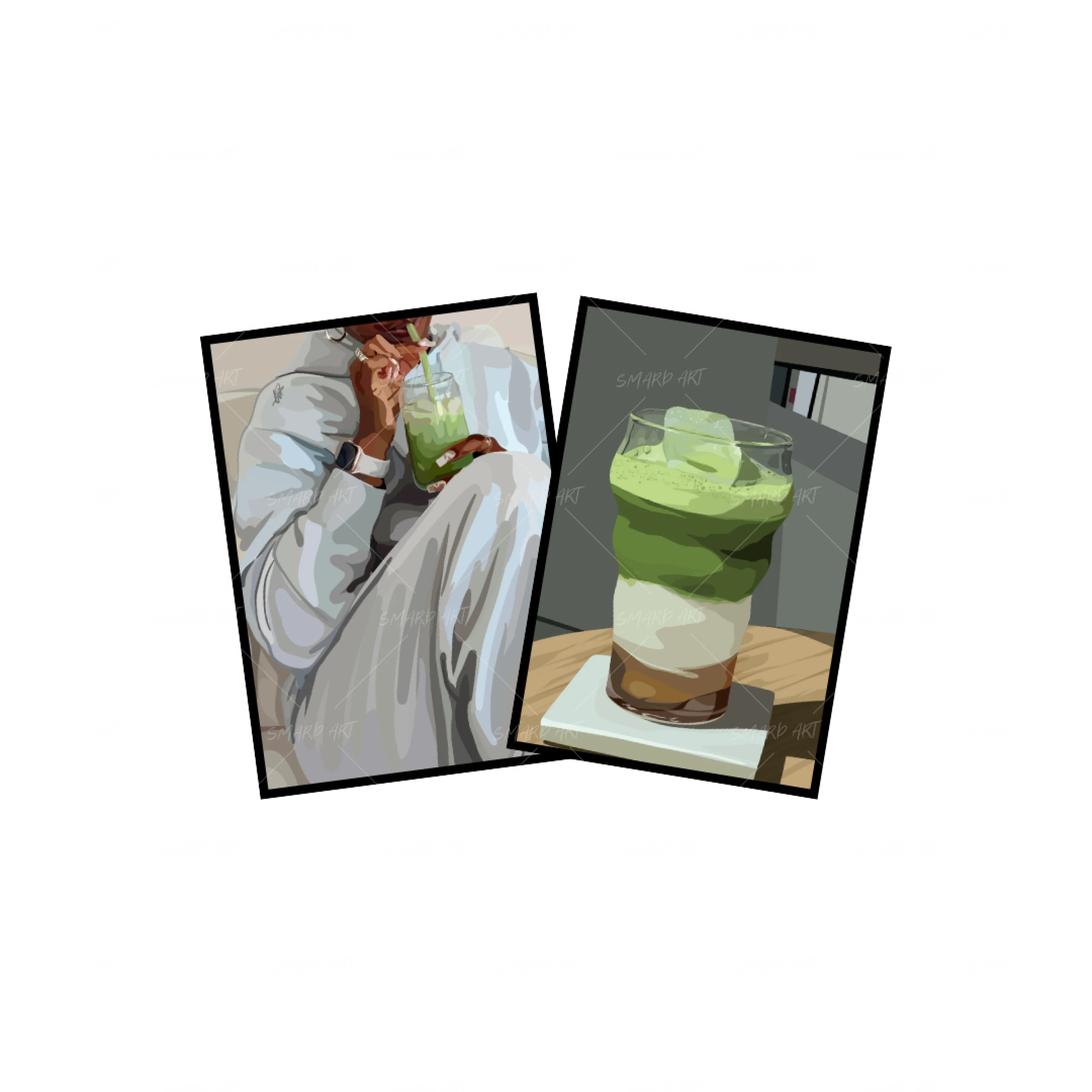 Art Print Bundle : Matcha Lover + Matcha Me-wall art print featuring decorative artistic design suitable for living rooms, offices, and schools by SmardArt. Elevate your space with Black wall art that speaks to culture, identity, and creativity. At Smard, we celebrate artistry made with melanin, bringing powerful and inspiring designs to life.
